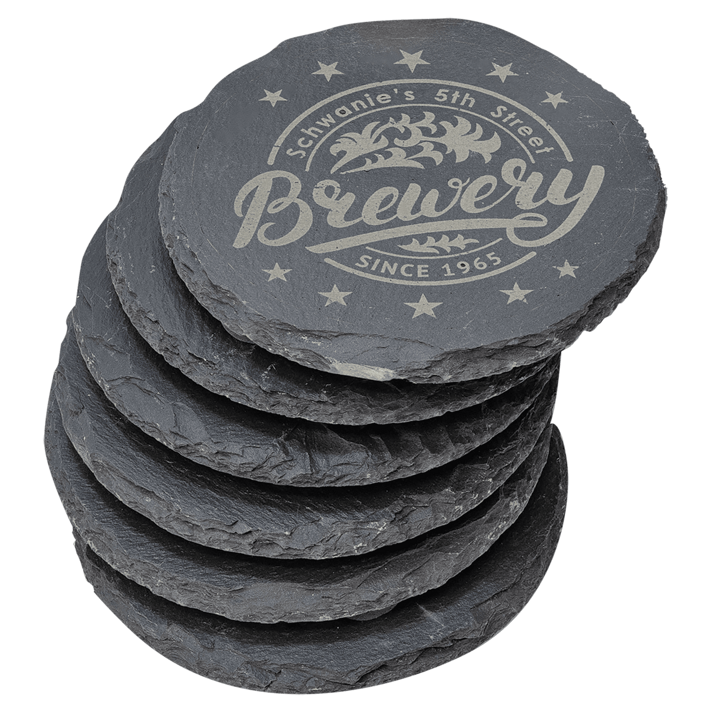 [Swag Store Ready] 6 Piece Round Slate Coaster Set