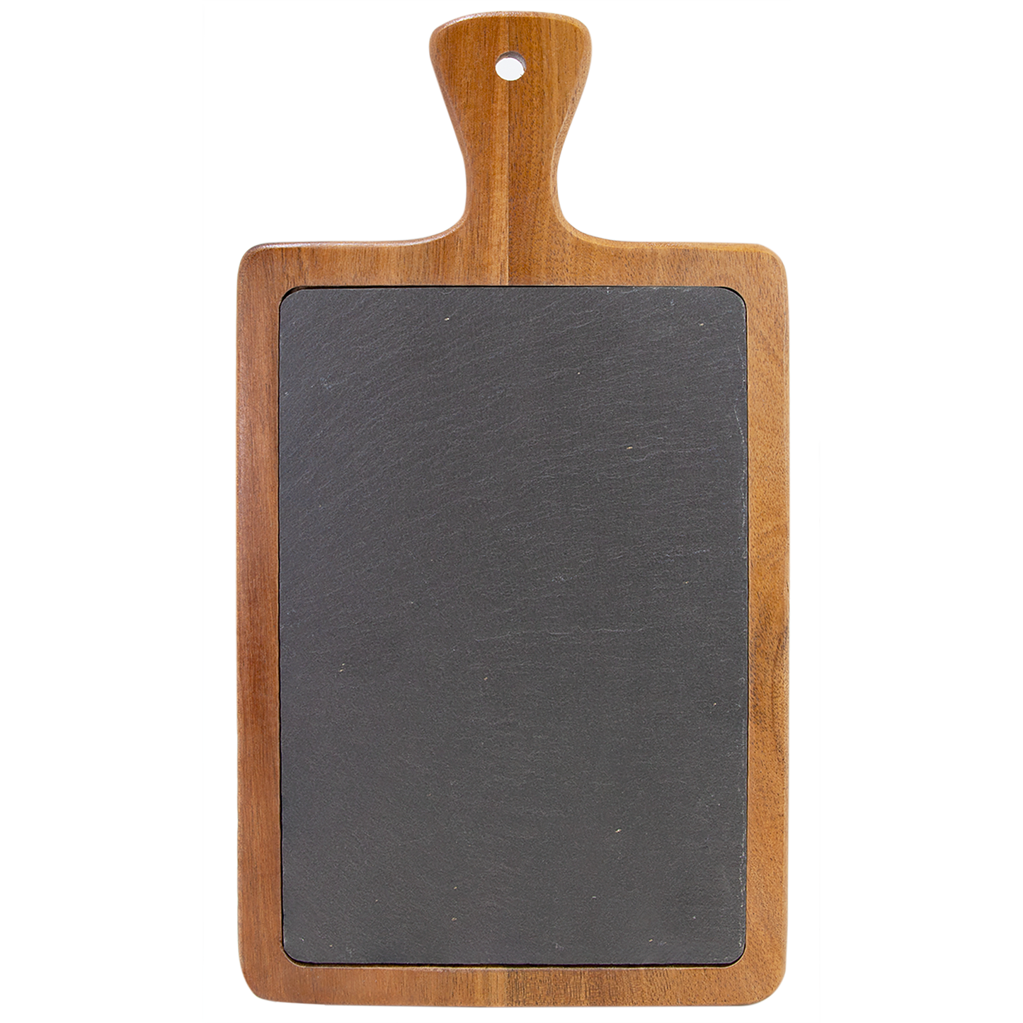 Acacia Wood/Slate Serving and Cutting Board with Handle