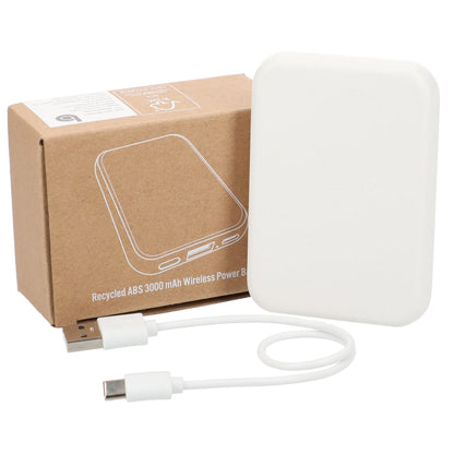 Recycled ABS 3000 mAh Wireless Power Bank with Full Color Print