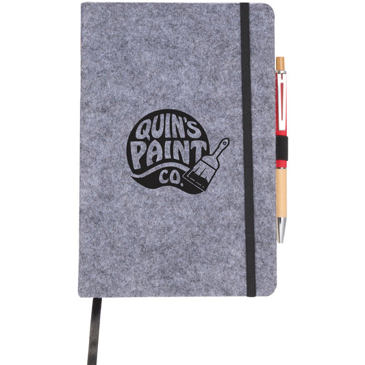 THE GOODS™ Recycled Felt 8" x 5.5" Bound Notebook with Full Color Print
