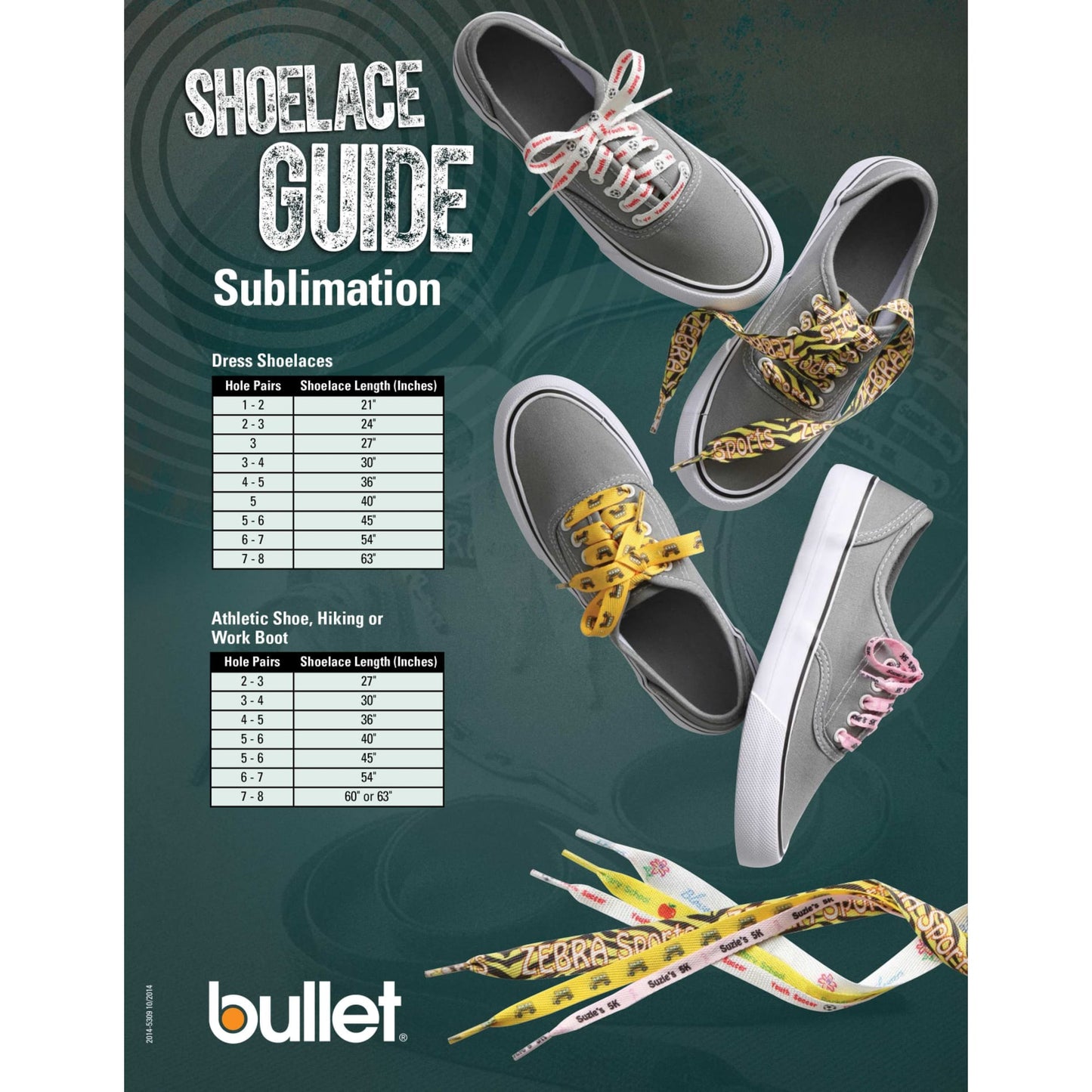 Full Color Shoelaces - 1/2"W x 45"L