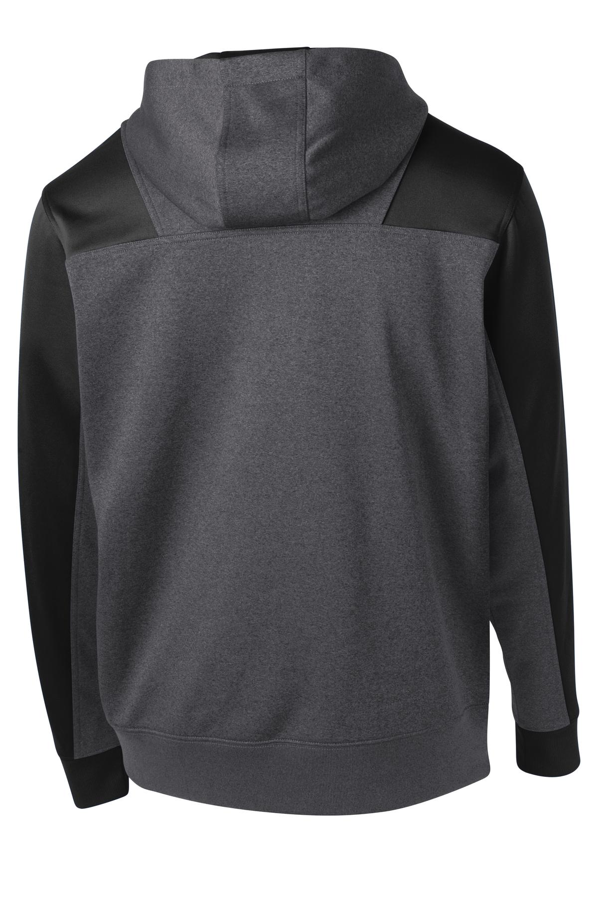 Sport-Tek® Tech Fleece Colorblock 1/4-Zip Hooded Sweatshirt