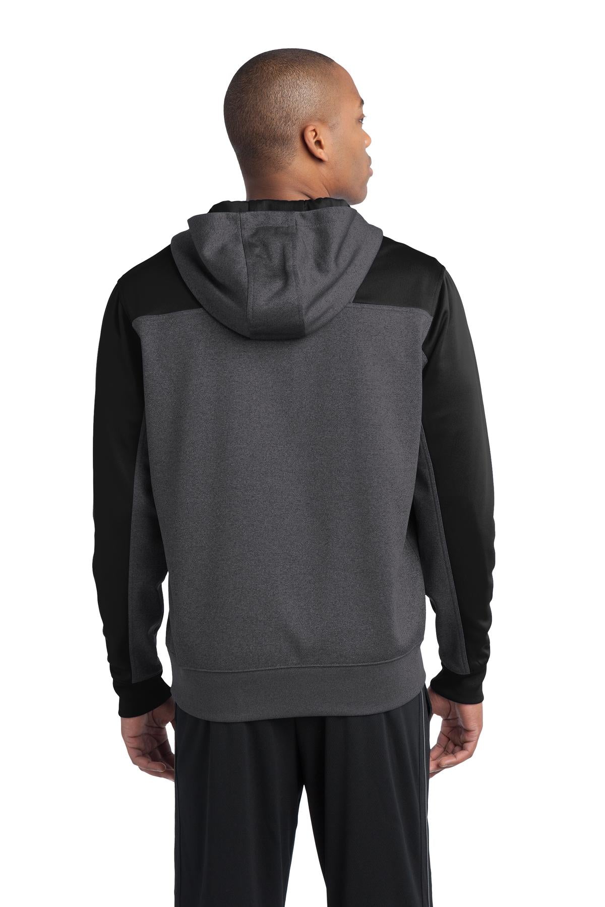 Sport-Tek® Tech Fleece Colorblock 1/4-Zip Hooded Sweatshirt