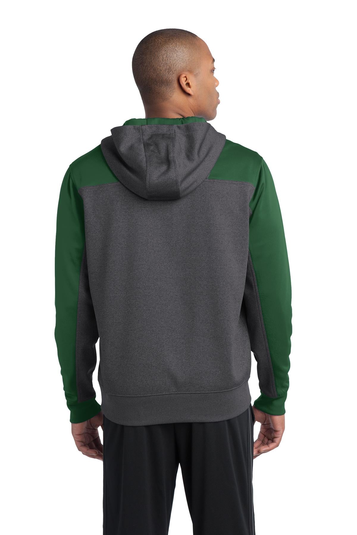 Sport-Tek® Tech Fleece Colorblock 1/4-Zip Hooded Sweatshirt
