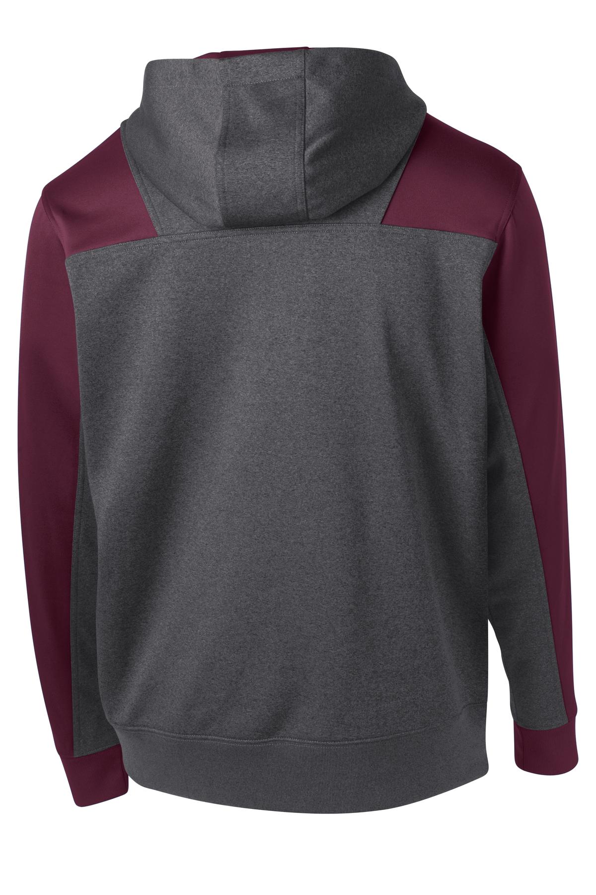 Sport-Tek® Tech Fleece Colorblock 1/4-Zip Hooded Sweatshirt