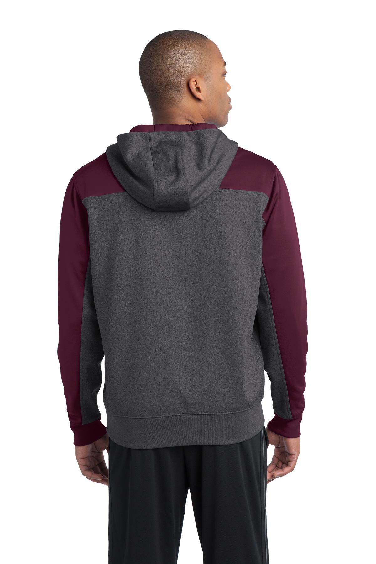 Sport-Tek® Tech Fleece Colorblock 1/4-Zip Hooded Sweatshirt