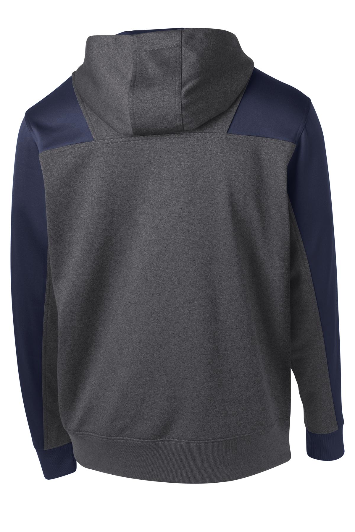 Sport-Tek® Tech Fleece Colorblock 1/4-Zip Hooded Sweatshirt
