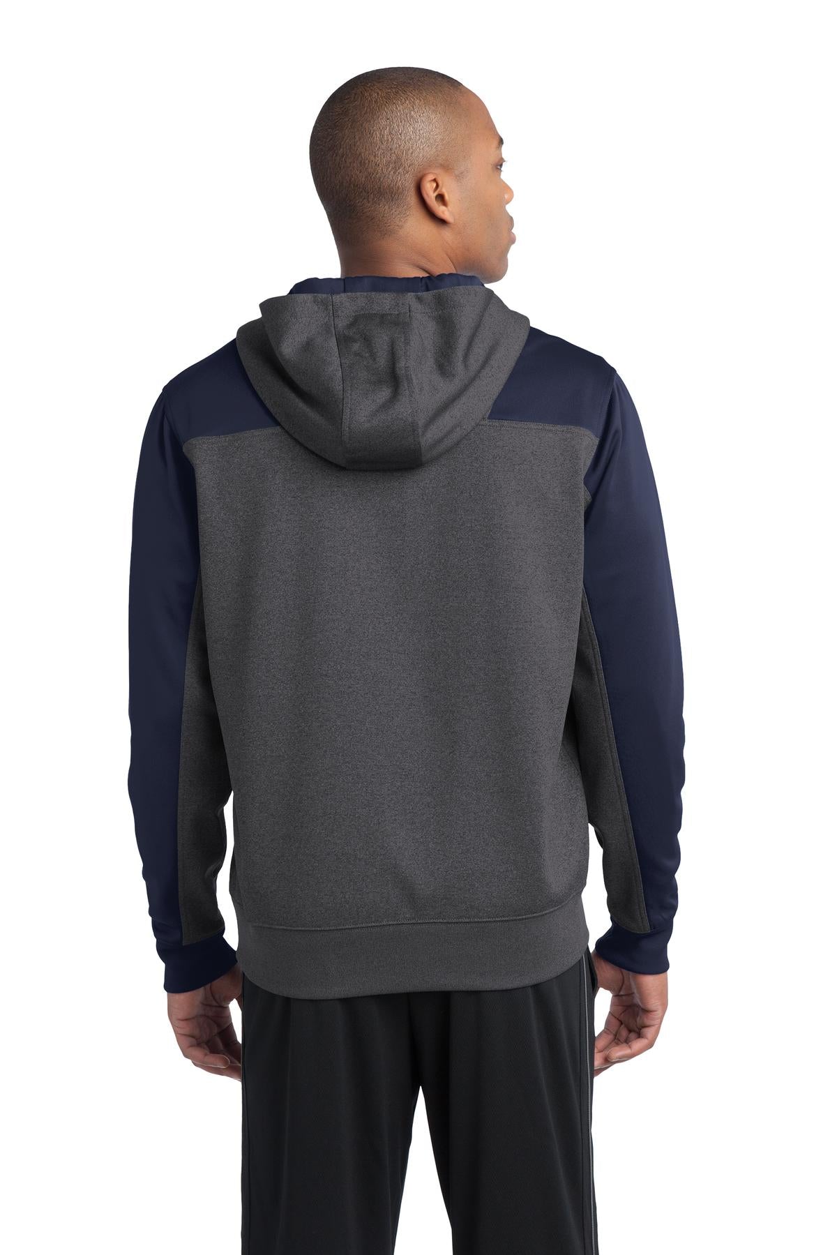 Sport-Tek® Tech Fleece Colorblock 1/4-Zip Hooded Sweatshirt