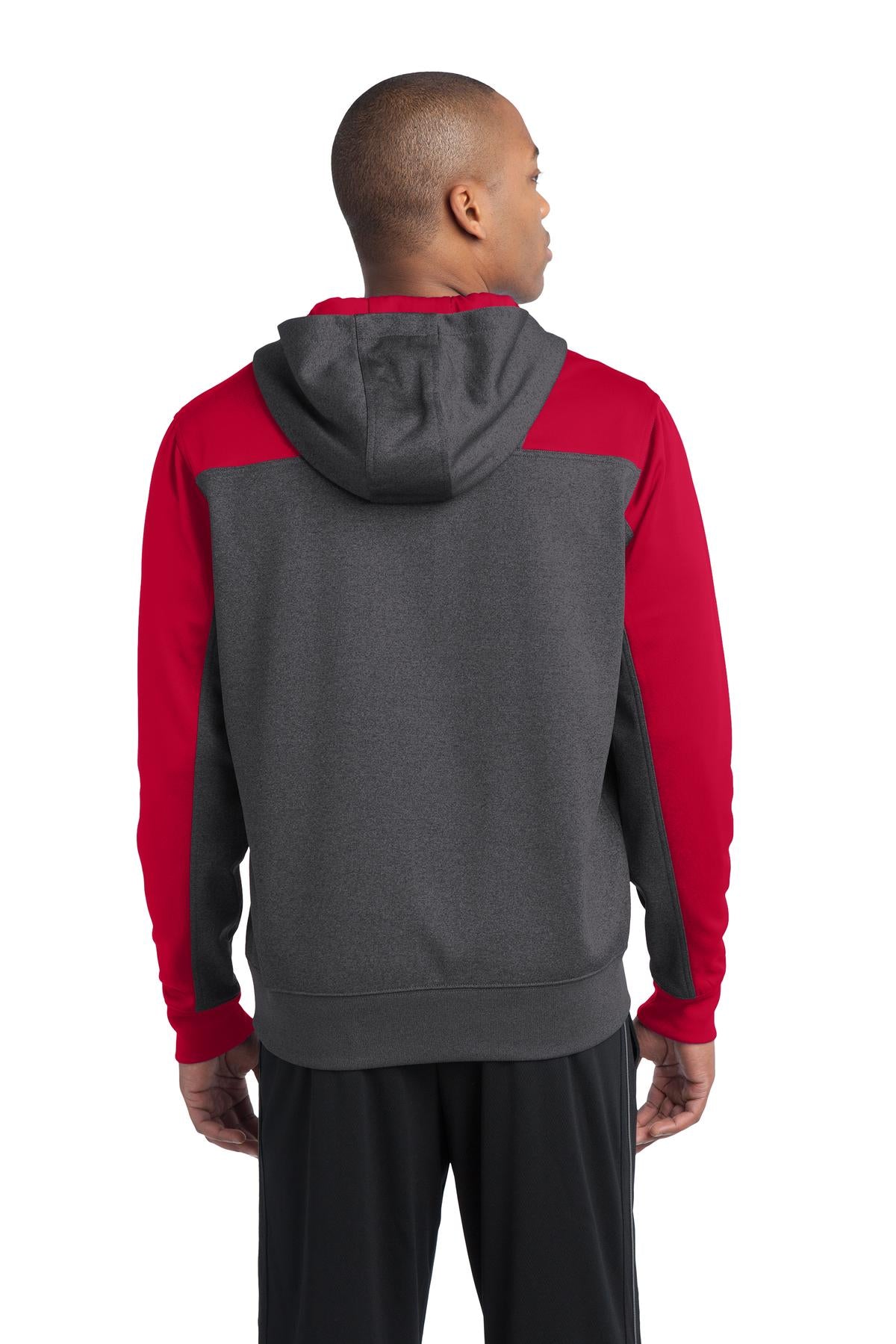 Sport-Tek® Tech Fleece Colorblock 1/4-Zip Hooded Sweatshirt