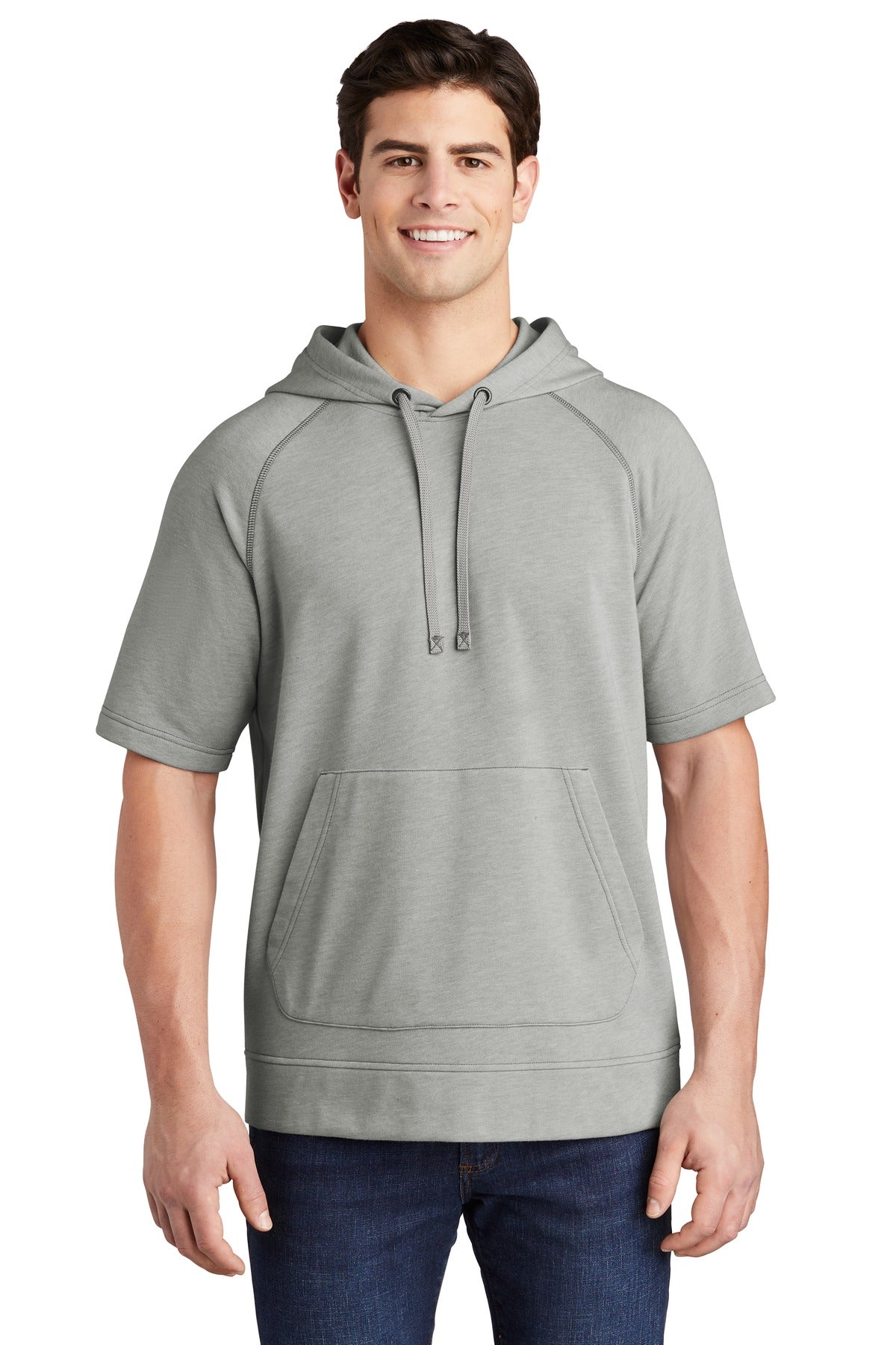 Sport-Tek® PosiCharge® Tri-Blend Wicking Fleece Short Sleeve Hooded Pullover