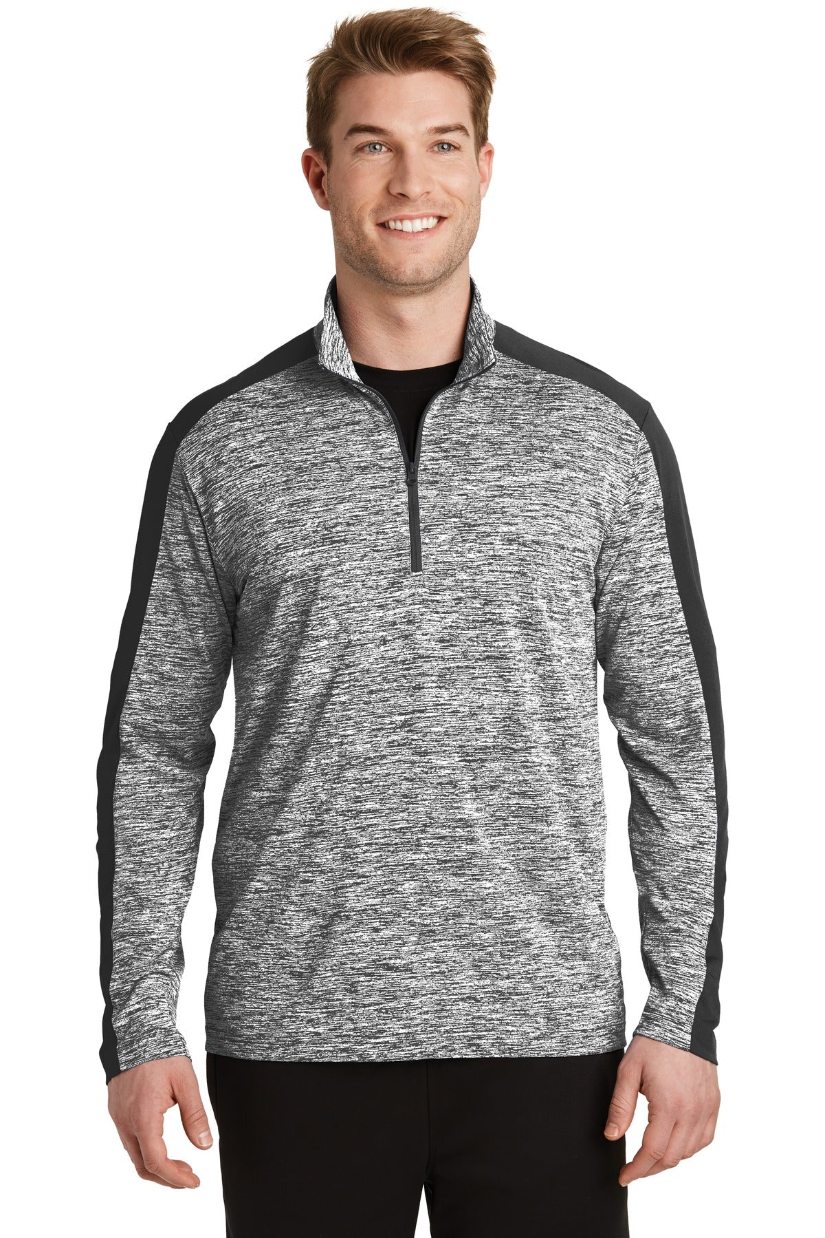 Sport-Tek® PosiCharge® Electric Heather Colorblock 1/4-Zip Pullover