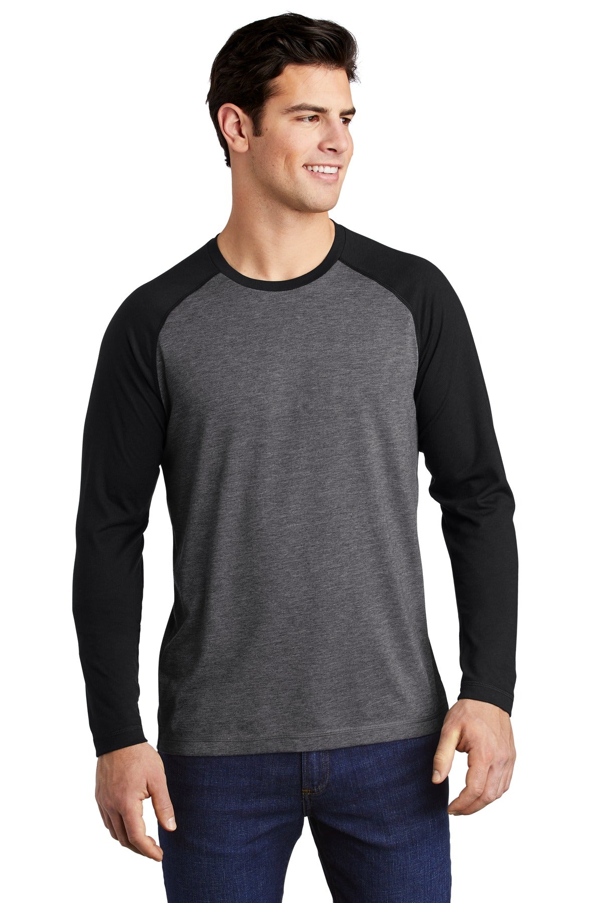 Sport-Tek® PosiCharge® Long Sleeve Tri-Blend Wicking Raglan Tee