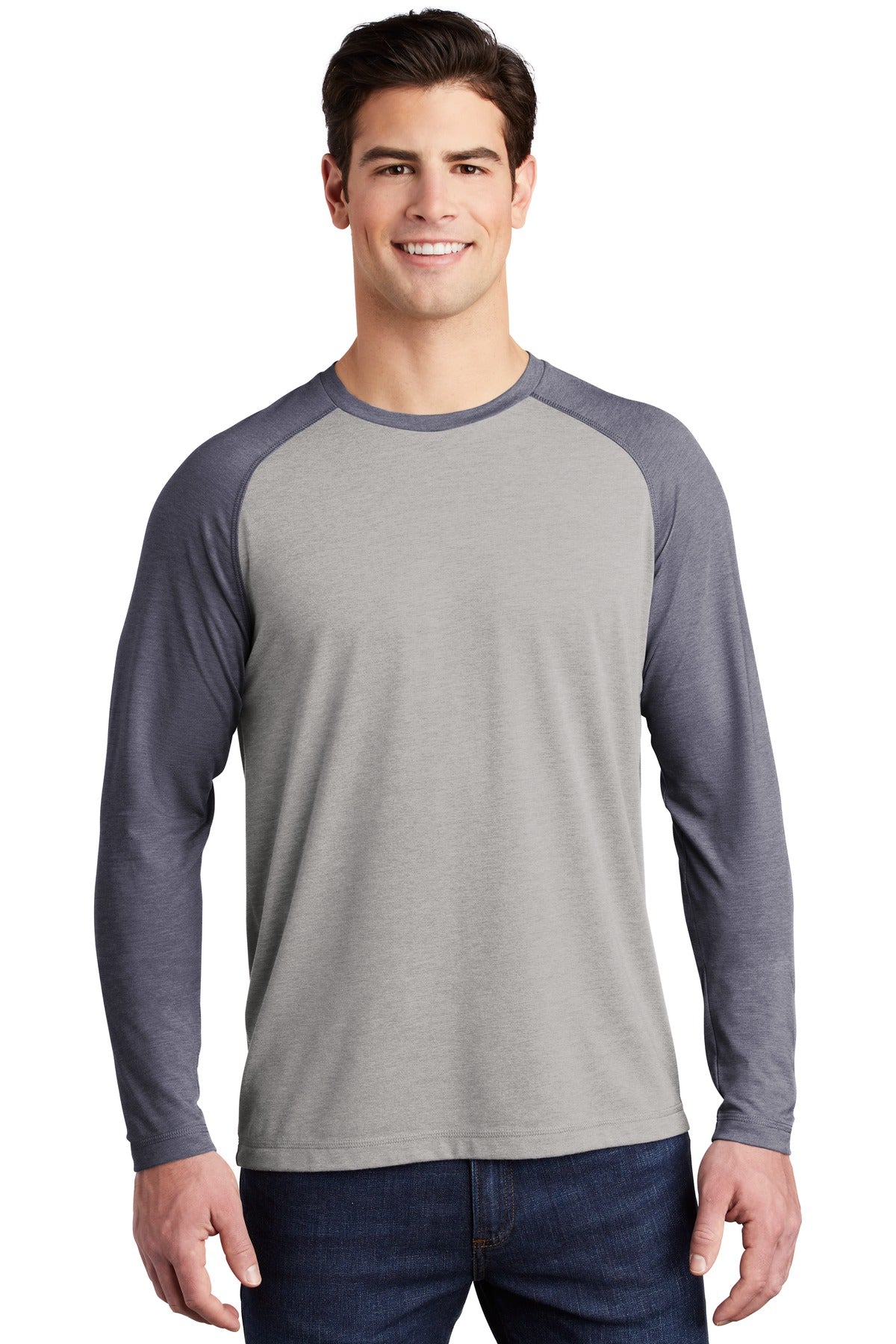 Sport-Tek® PosiCharge® Long Sleeve Tri-Blend Wicking Raglan Tee