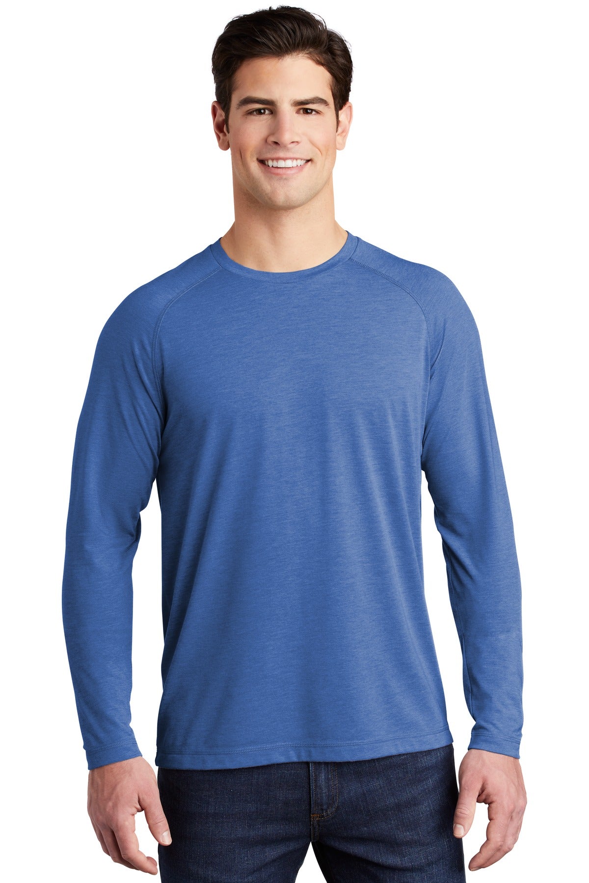 Sport-Tek® PosiCharge® Long Sleeve Tri-Blend Wicking Raglan Tee