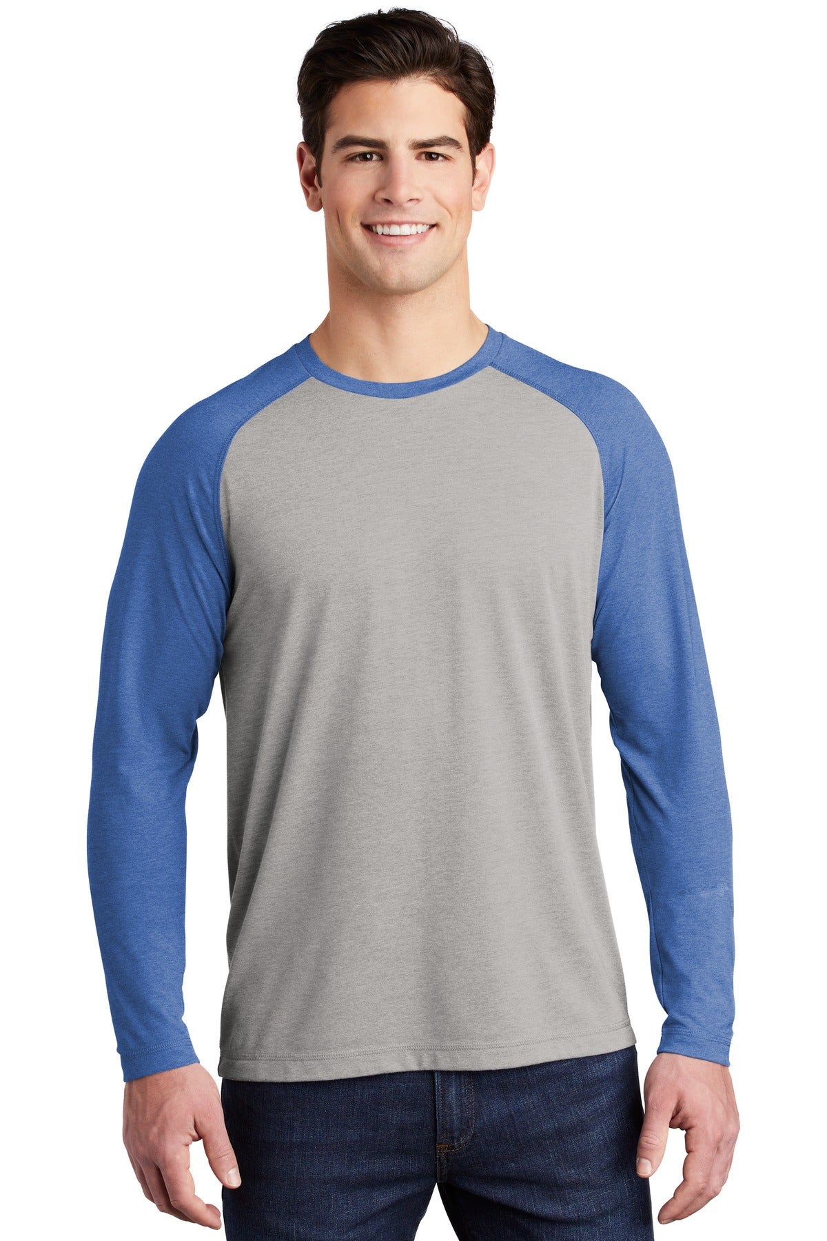 Sport-Tek® PosiCharge® Long Sleeve Tri-Blend Wicking Raglan Tee