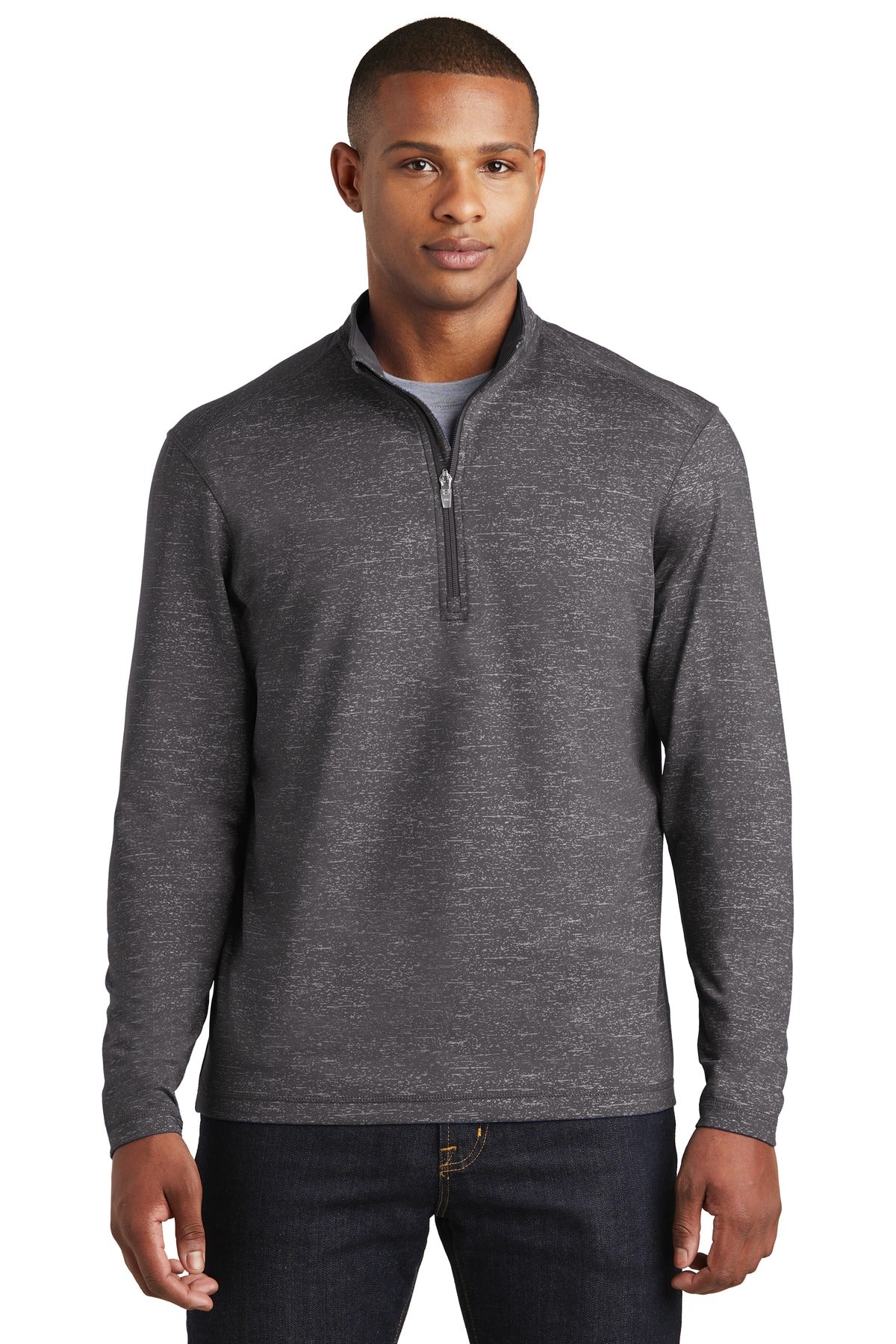 Sport-Tek® Sport-Wick® Stretch Reflective Heather 1/2-Zip Pullover