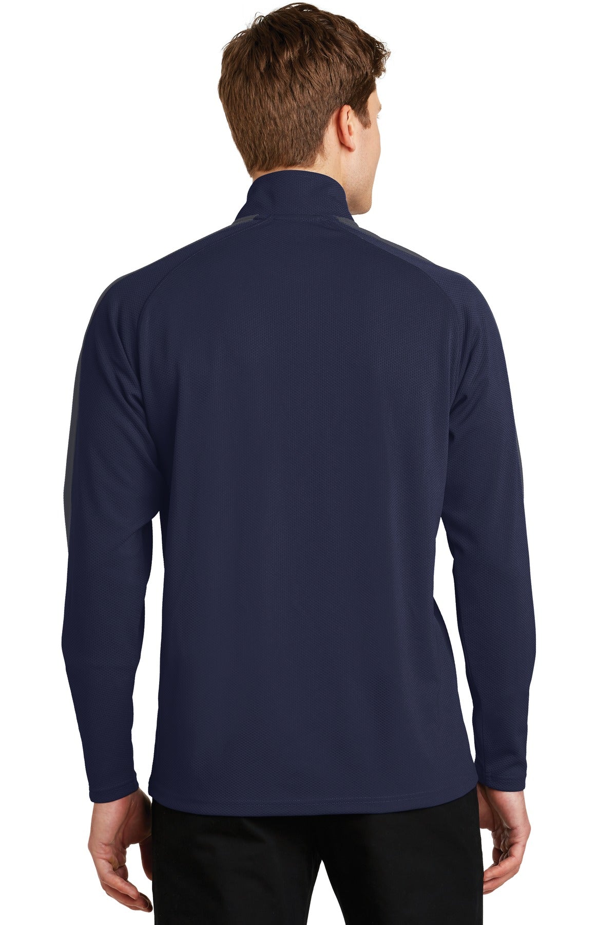 Sport-Tek® Sport-Wick® Textured Colorblock 1/4-Zip Pullover