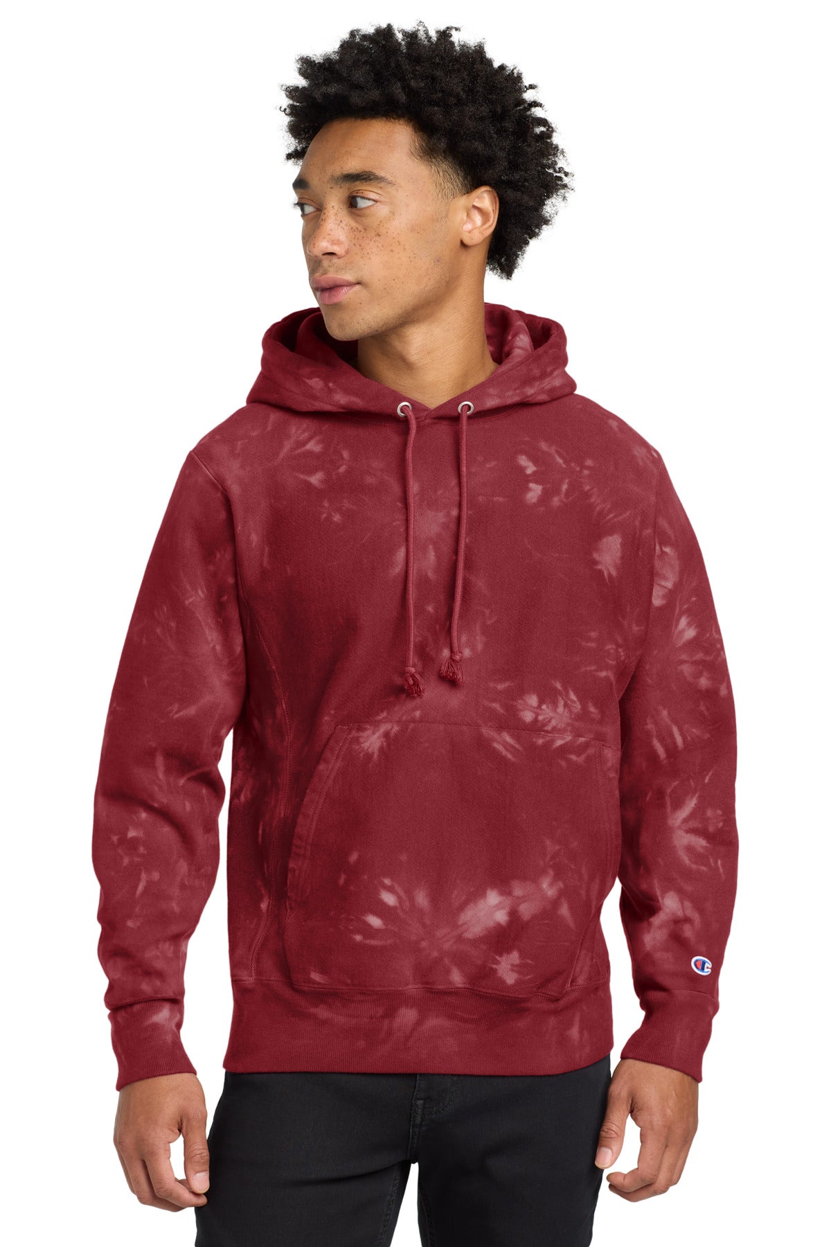 Champion® Reverse Weave® Scrunch-Dye Tie-Dye Hooded Sweatshirt
