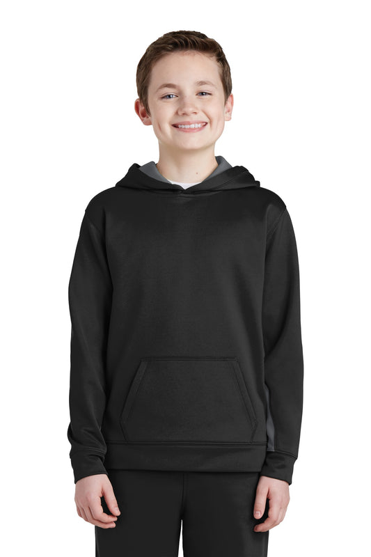Sport-Tek® Youth Sport-Wick® Fleece Colorblock Hooded Pullover