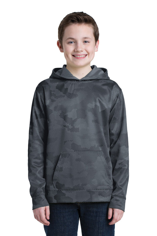 Sport-Tek® Youth Sport-Wick® CamoHex Fleece Hooded Pullover