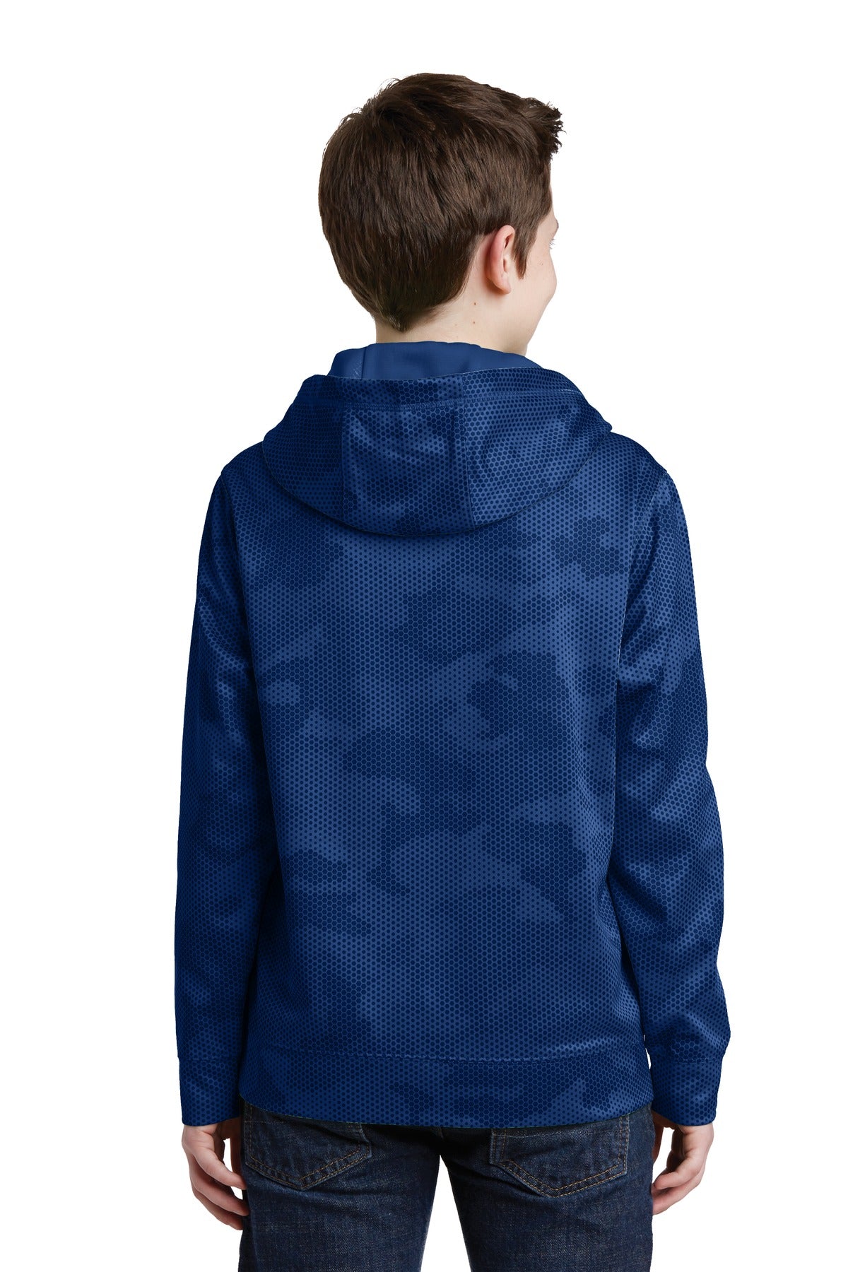Sport-Tek® Youth Sport-Wick® CamoHex Fleece Hooded Pullover