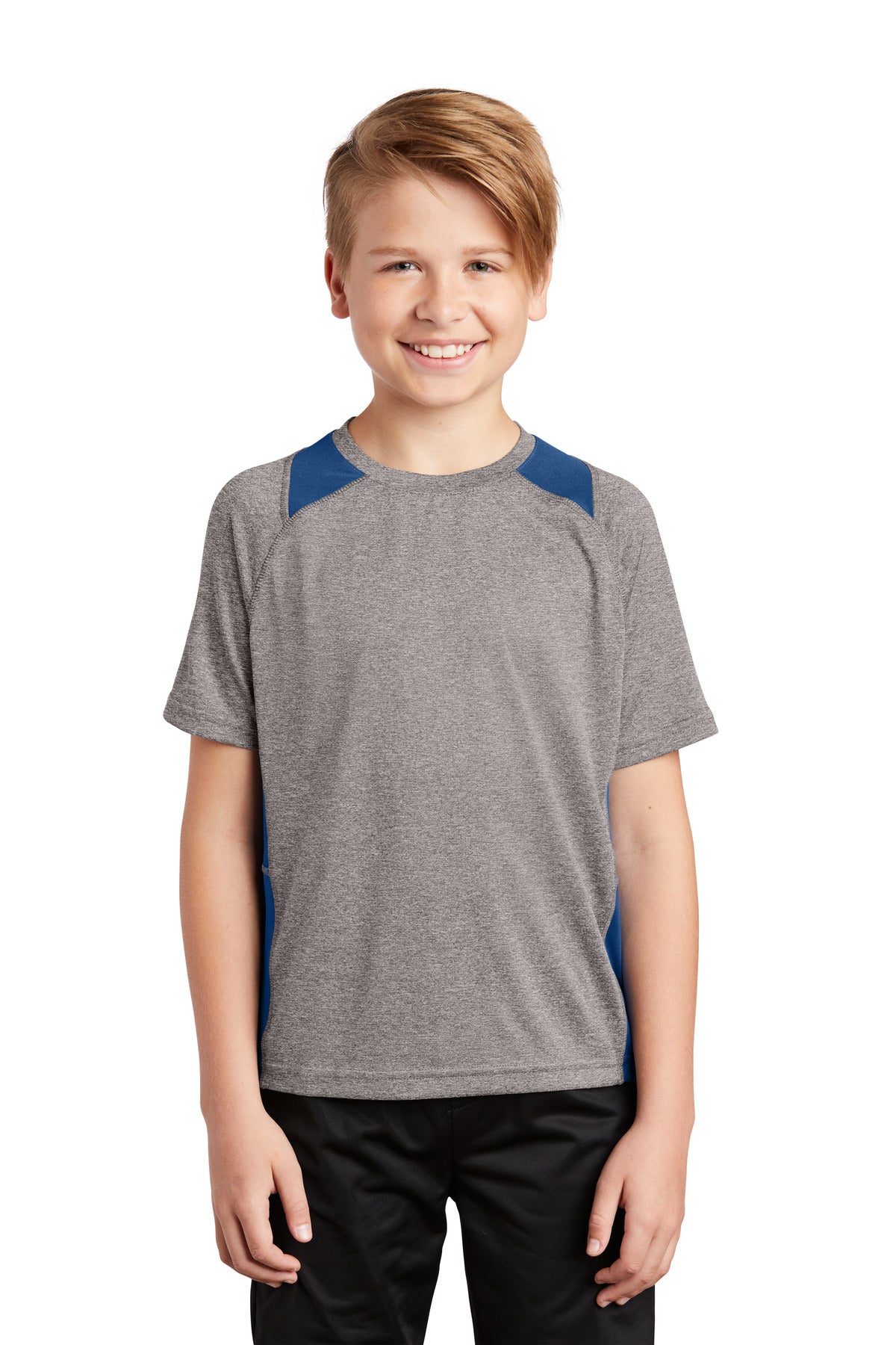 Sport-Tek® Youth Heather Colorblock Contender Tee