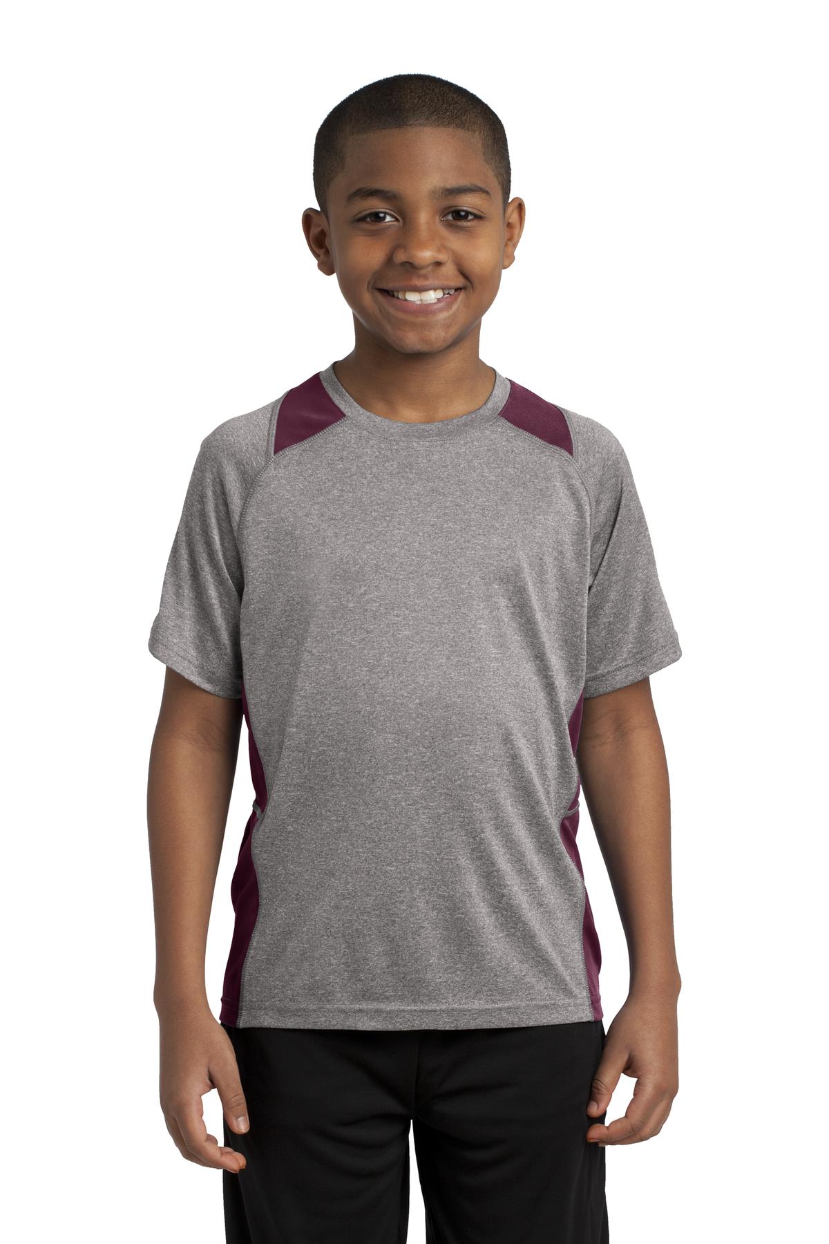 Sport-Tek® Youth Heather Colorblock Contender Tee