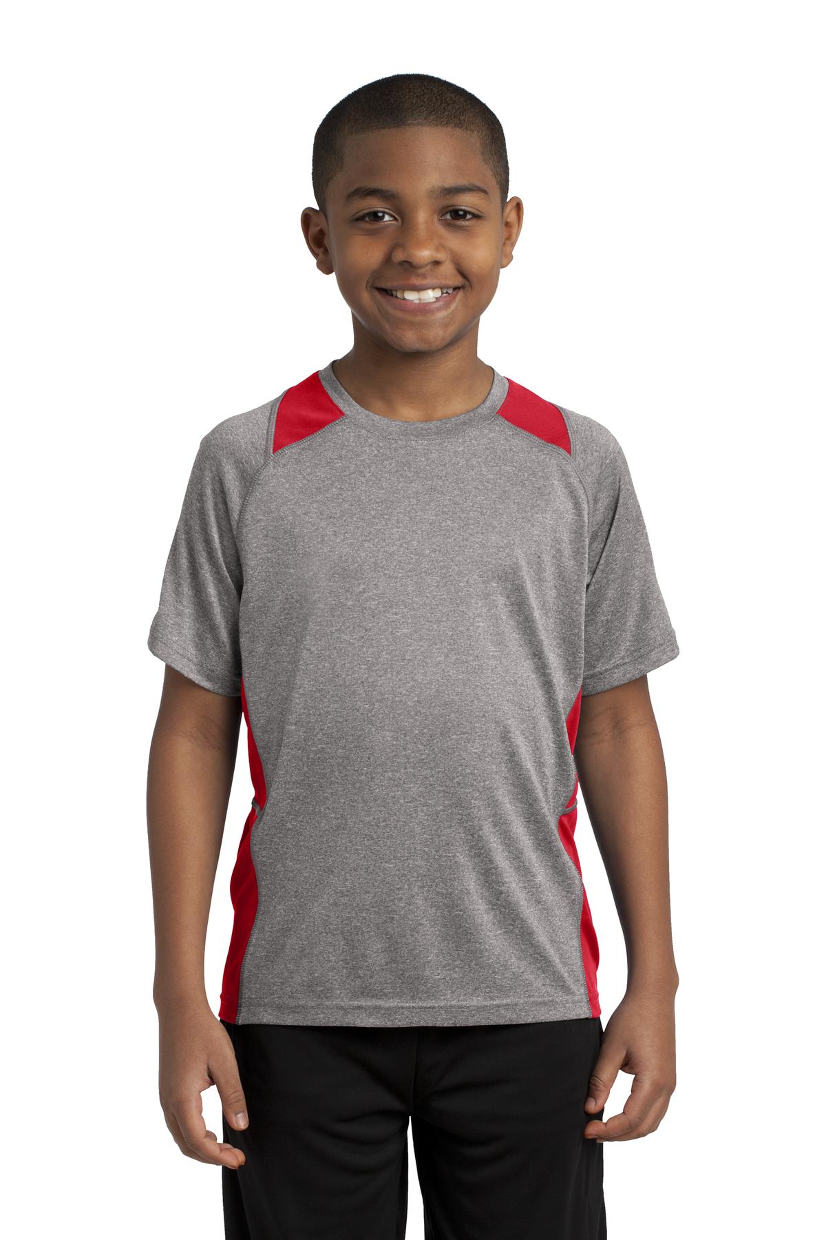Sport-Tek® Youth Heather Colorblock Contender Tee