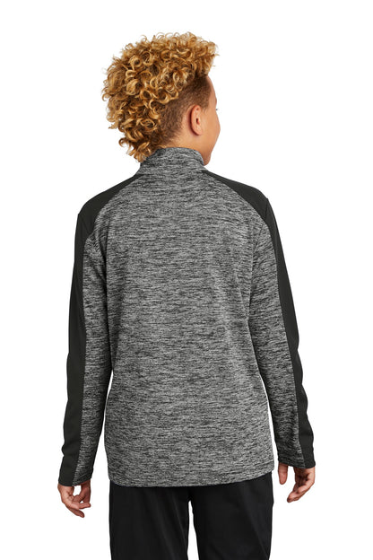 DISCONTINUED - Sport-Tek® Youth PosiCharge® Electric Heather Colorblock 1/4-Zip Pullover - SKU YST397