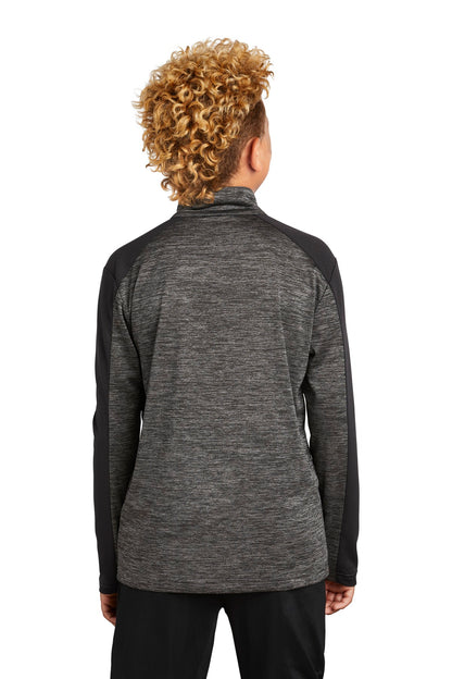 DISCONTINUED - Sport-Tek® Youth PosiCharge® Electric Heather Colorblock 1/4-Zip Pullover - SKU YST397