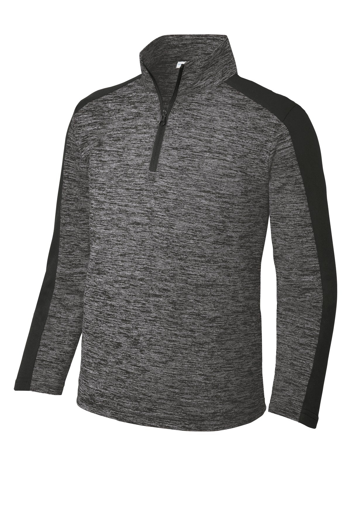 Sport-Tek® Youth PosiCharge® Electric Heather Colorblock 1/4-Zip Pullover