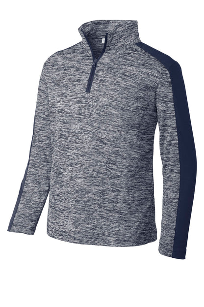 DISCONTINUED - Sport-Tek® Youth PosiCharge® Electric Heather Colorblock 1/4-Zip Pullover - SKU YST397