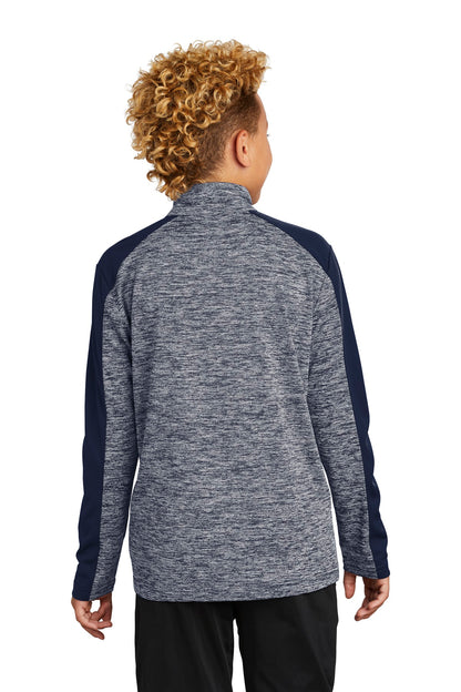 DISCONTINUED - Sport-Tek® Youth PosiCharge® Electric Heather Colorblock 1/4-Zip Pullover - SKU YST397