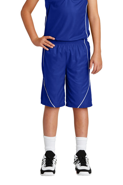 DISCONTINUED - Sport-Tek® Youth PosiCharge® Mesh Reversible Spliced Short YT565