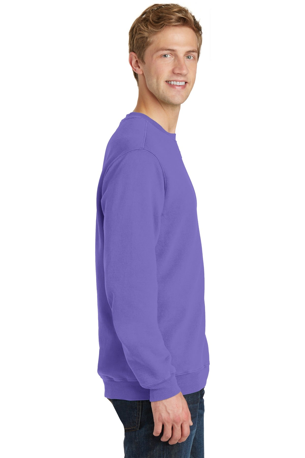 Amethyst Port & Co Beach Wash Garment-Dyed Crewneck Sweatshirt PC098