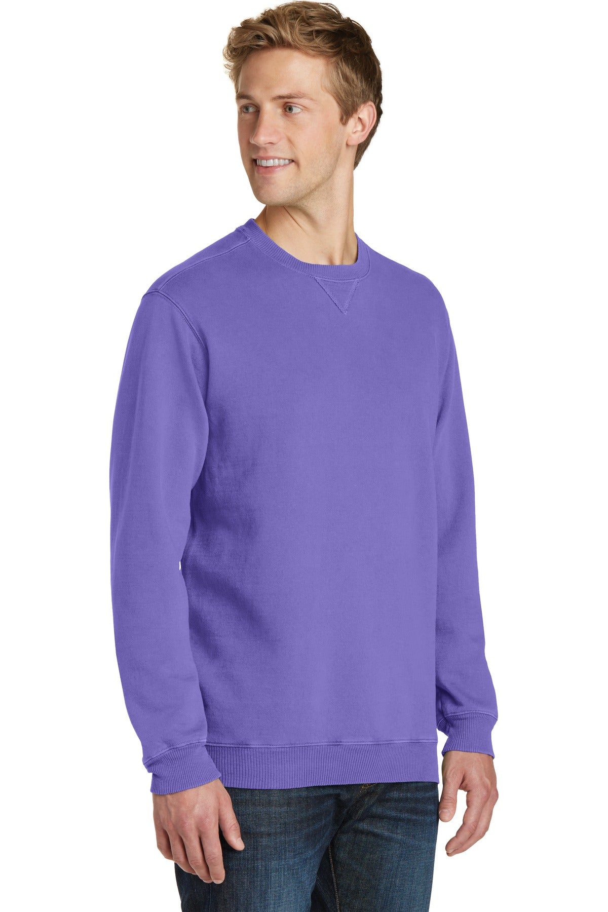 Amethyst Port & Co Beach Wash Garment-Dyed Crewneck Sweatshirt PC098