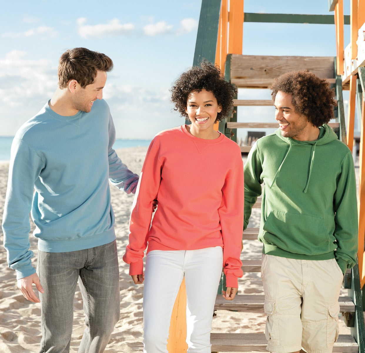 Amethyst Port & Co Beach Wash Garment-Dyed Crewneck Sweatshirt PC098