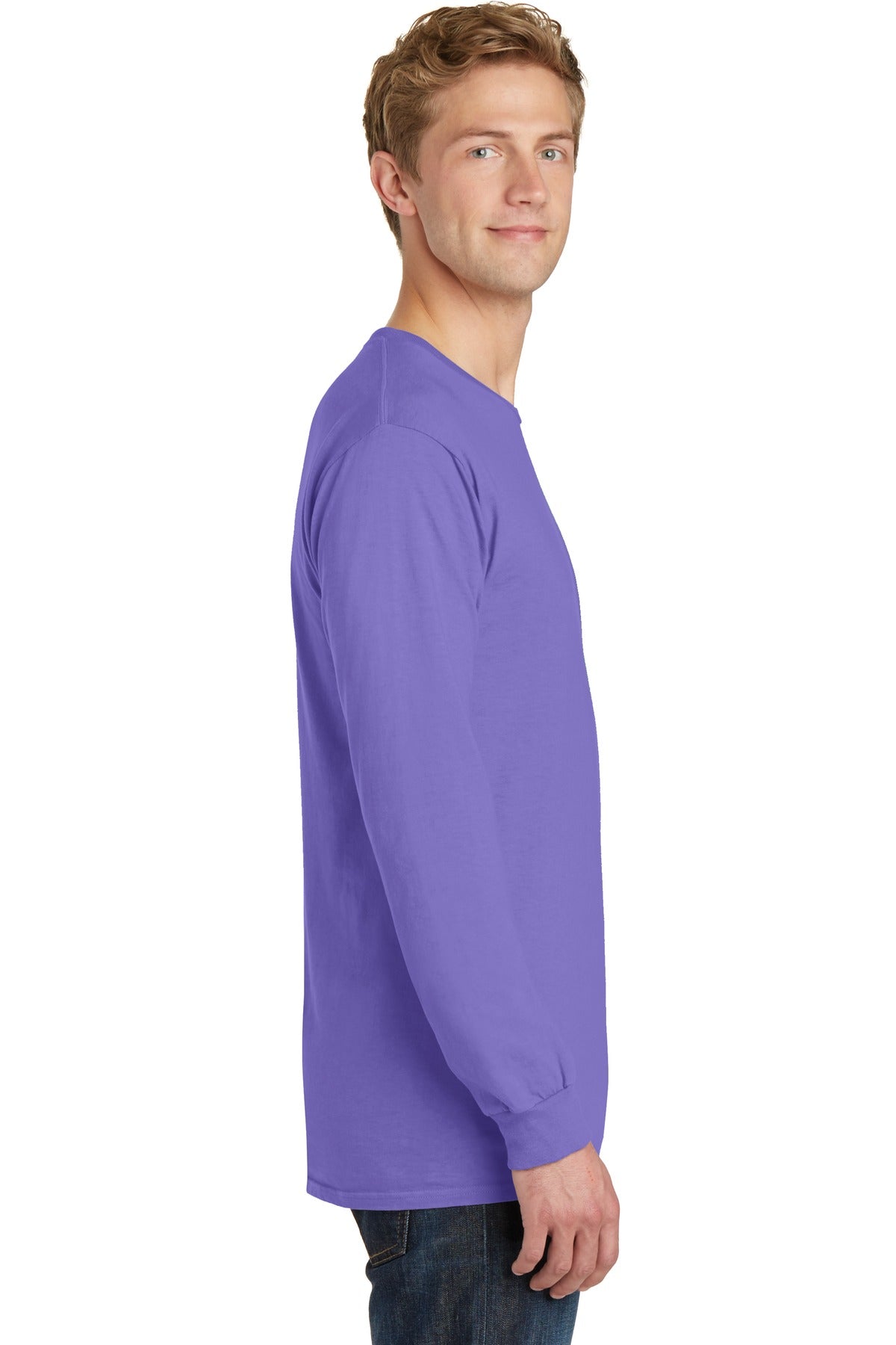Amethyst Port & Co Beach Wash Garment-Dyed Long Sleeve Tee PC099LS