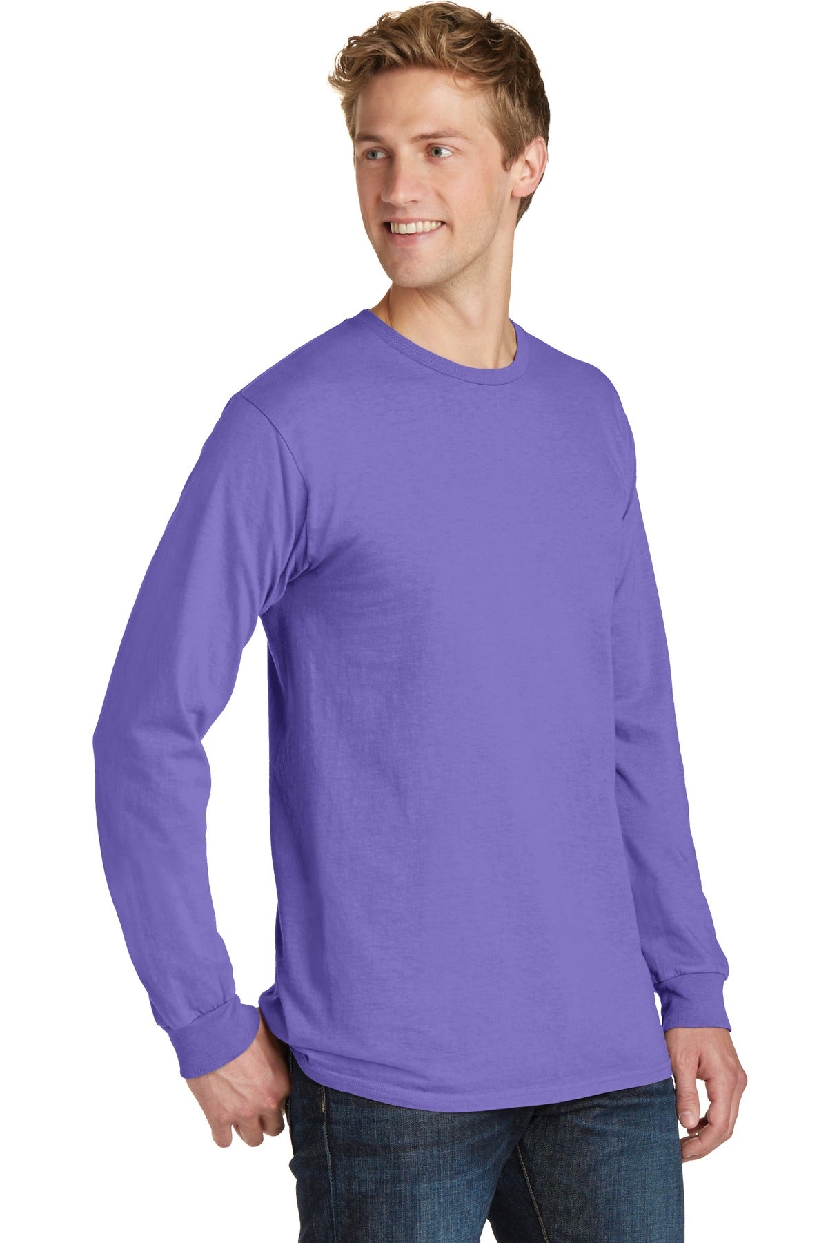 Amethyst Port & Co Beach Wash Garment-Dyed Long Sleeve Tee PC099LS