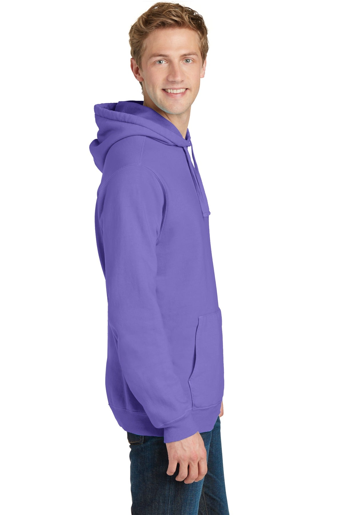 Amethyst Port & Co Beach Wash Garment-Dyed Pullover Hooded Sweatshirt. PC098H