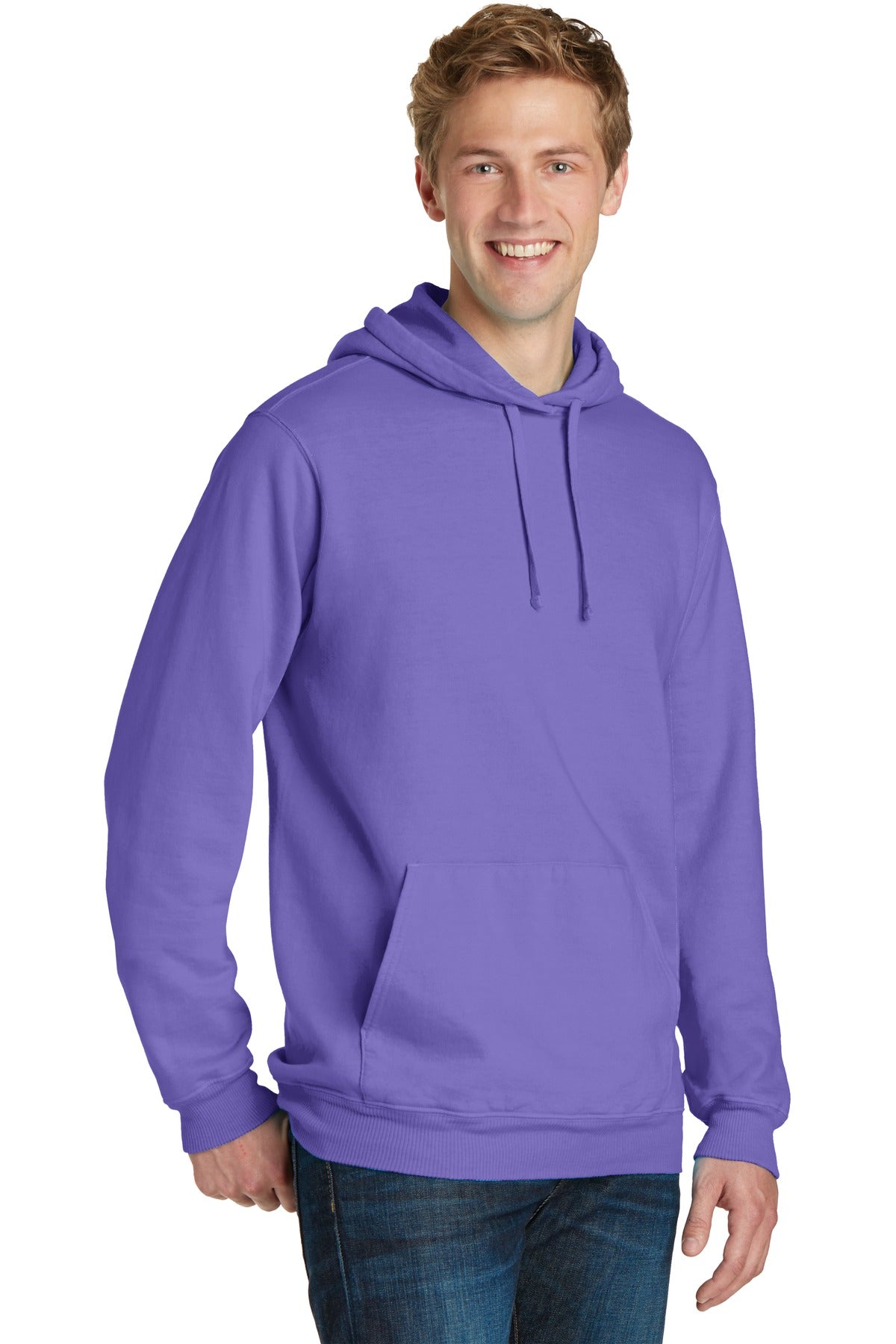 Amethyst Port & Co Beach Wash Garment-Dyed Pullover Hooded Sweatshirt. PC098H