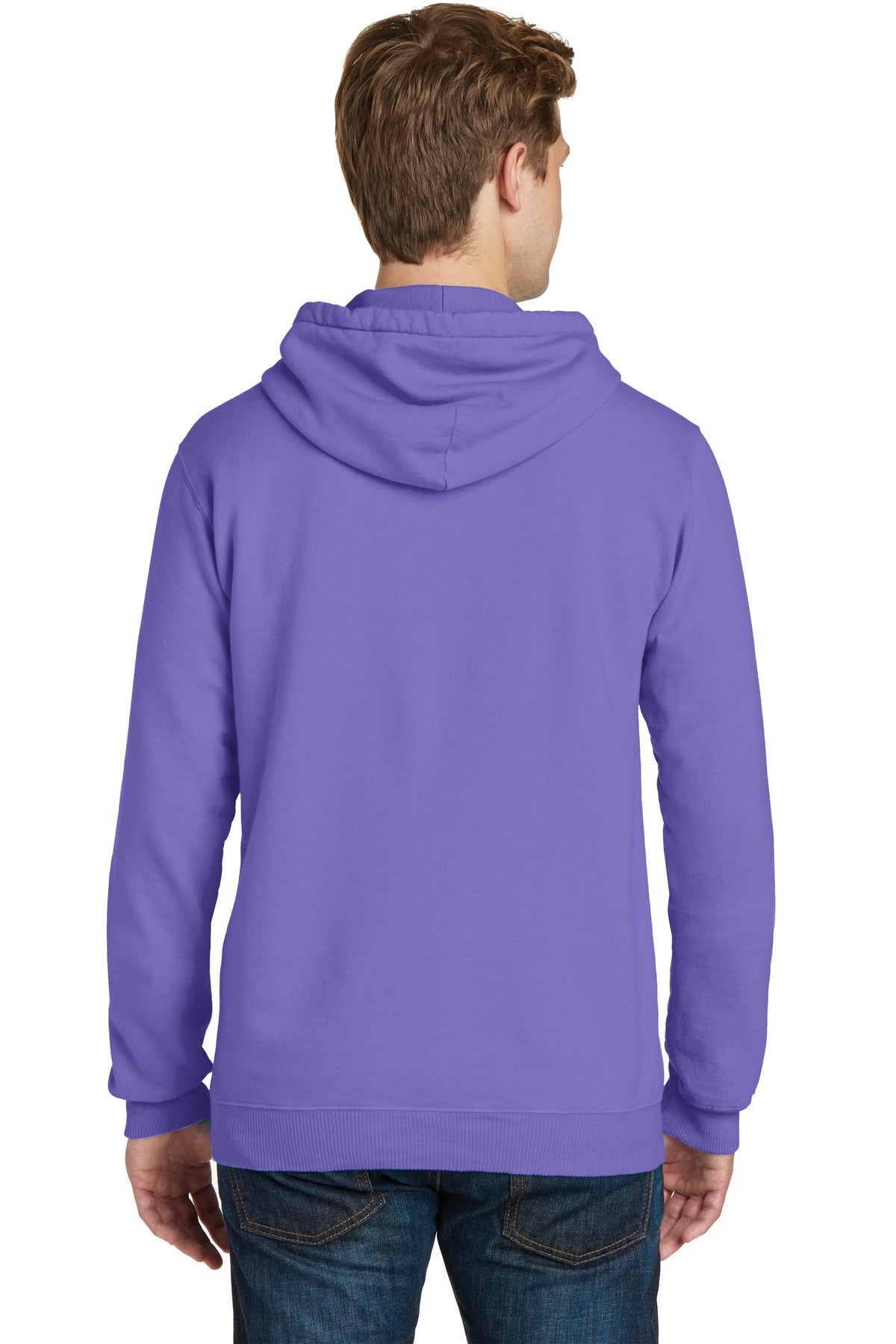 Amethyst Port & Co Beach Wash Garment-Dyed Pullover Hooded Sweatshirt. PC098H