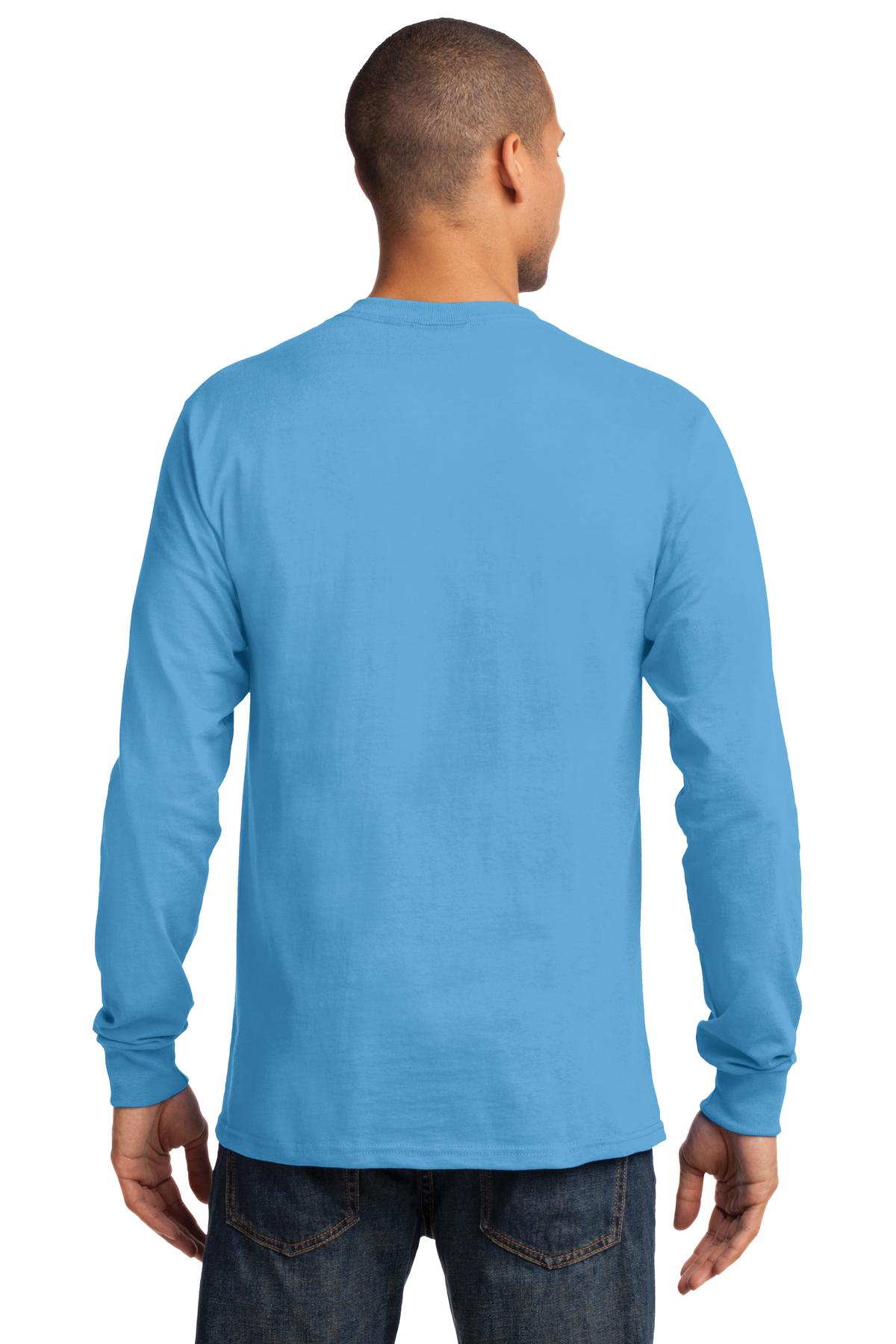 Aquatic Blue Port & Co Long Sleeve Essential Tee. PC61LS