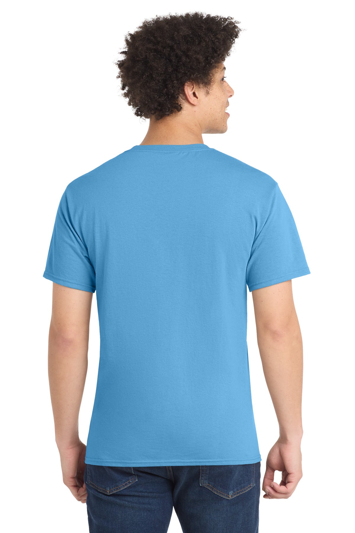 Aquatic Blue Port & Co Tall Core Blend Tee. PC55T