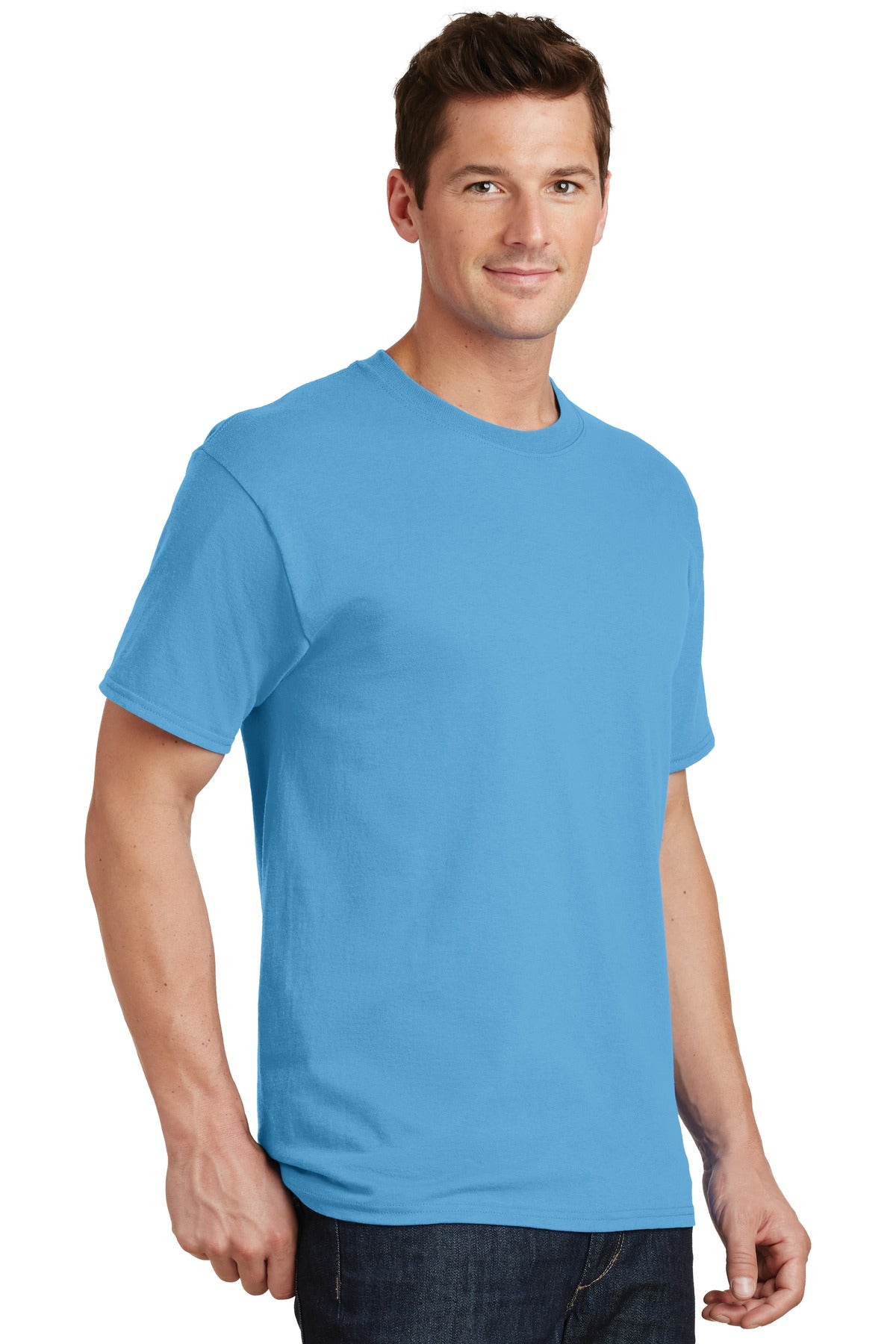 Aquatic Blue Port & Co Tall Core Cotton Tee PC54T