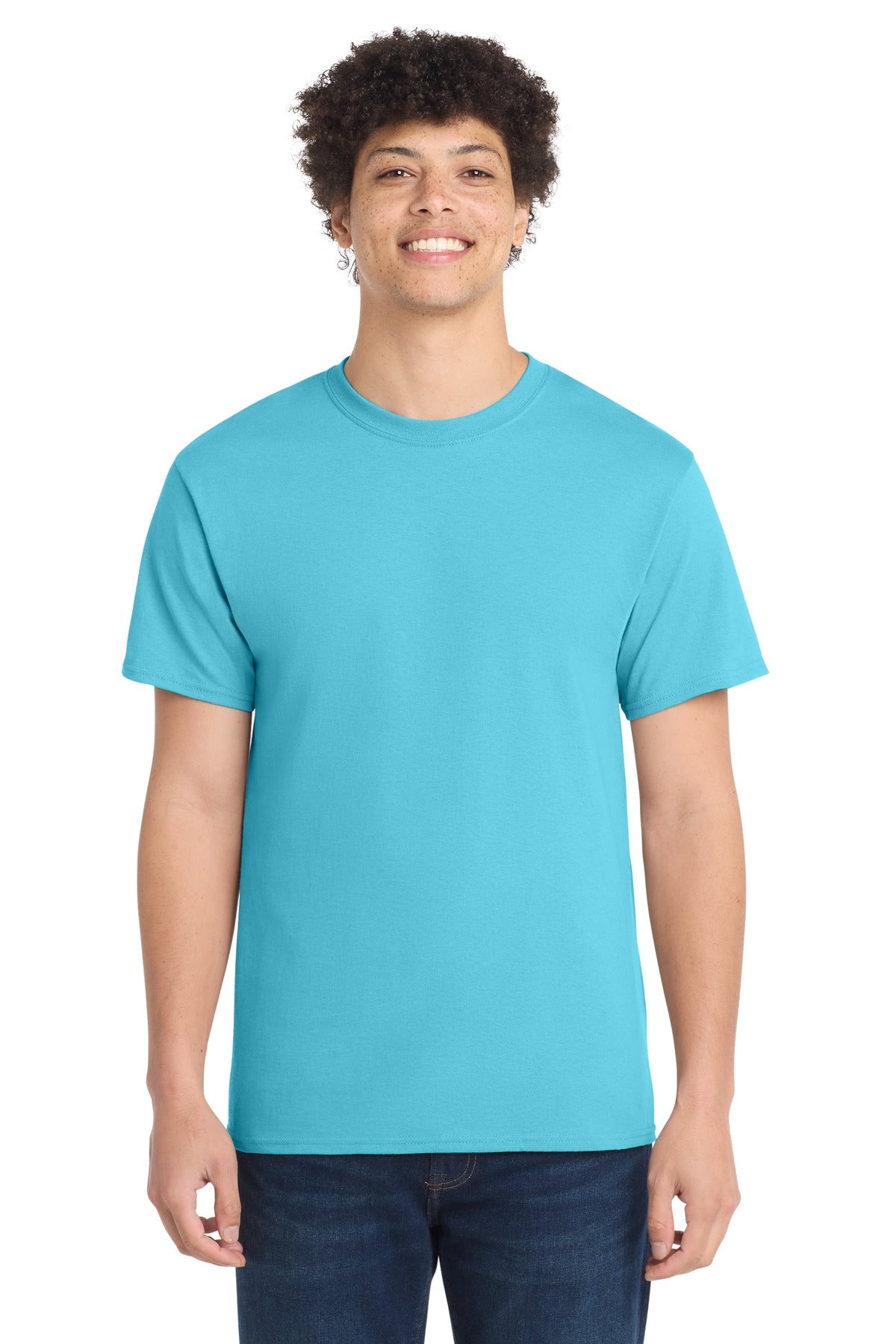 Aquatic Blue Port & Co Tall Core Cotton Tee PC54T