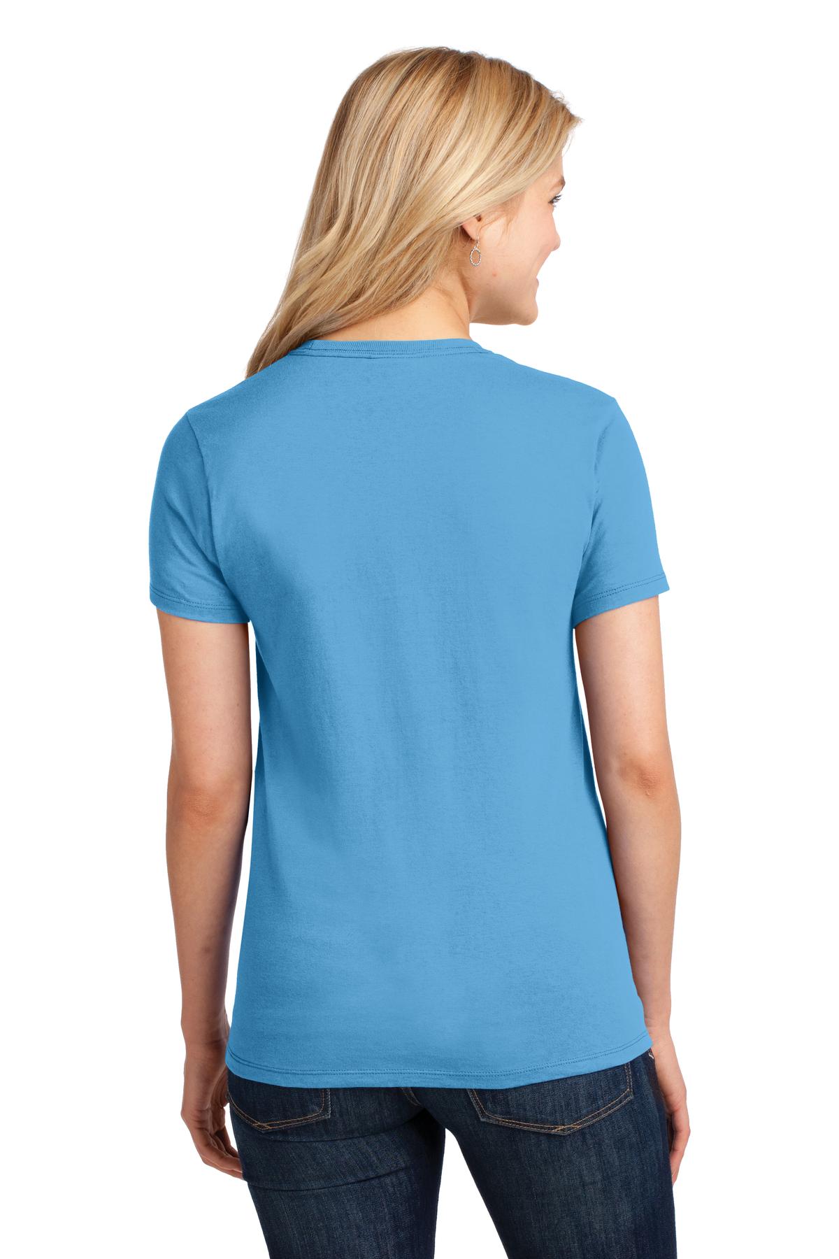 Aquatic Blue Port & Co Women's Core Cotton Tee. LPC54