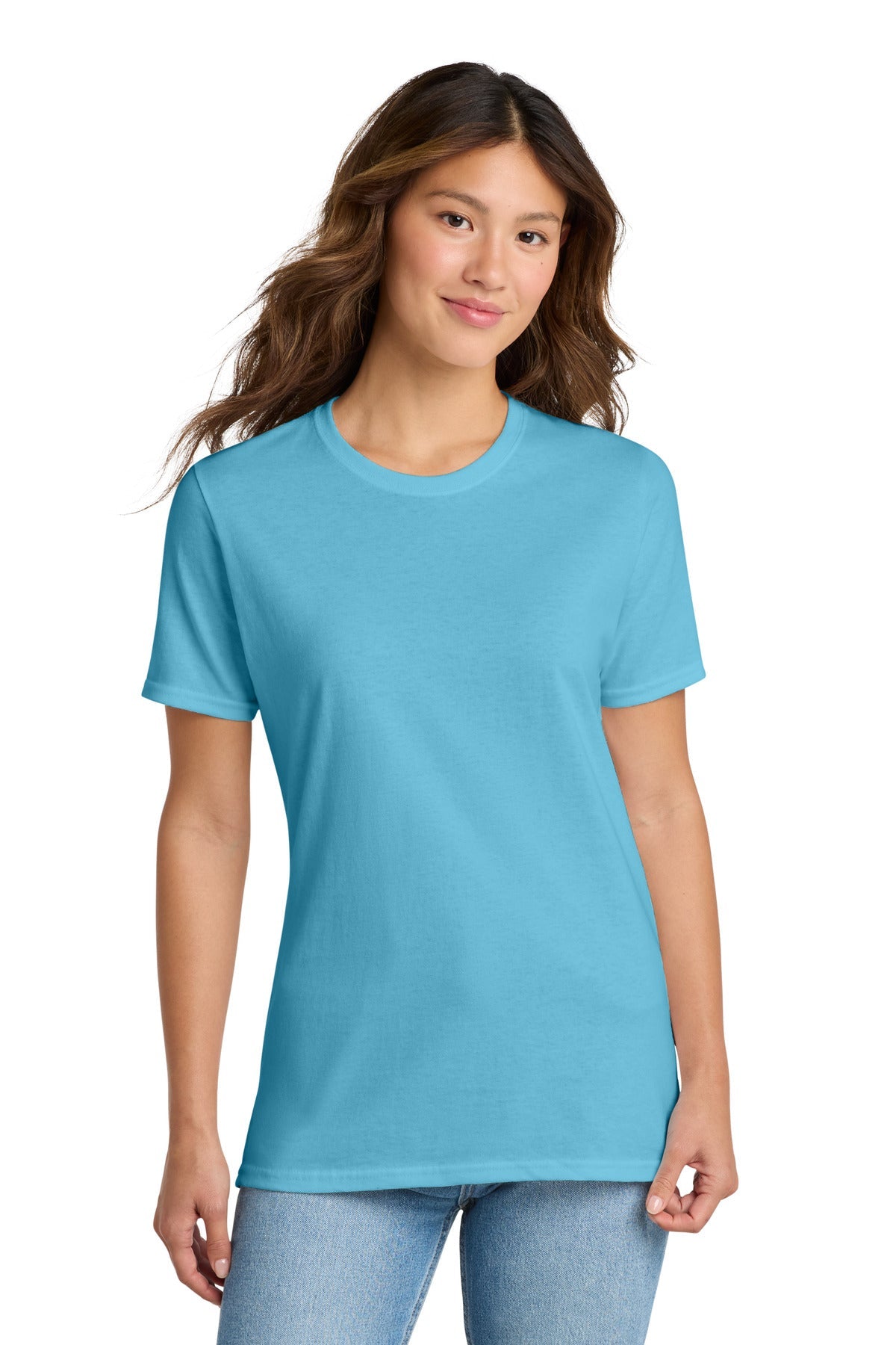 Aquatic Blue Port & Co Women's Core Cotton Tee. LPC54