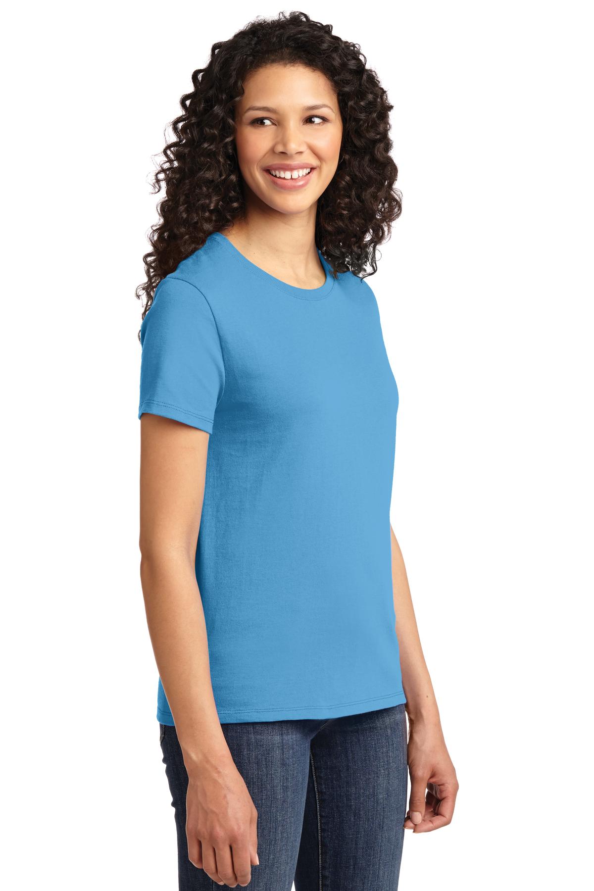 Aquatic Blue Port & Co Women's Essential Tee. LPC61