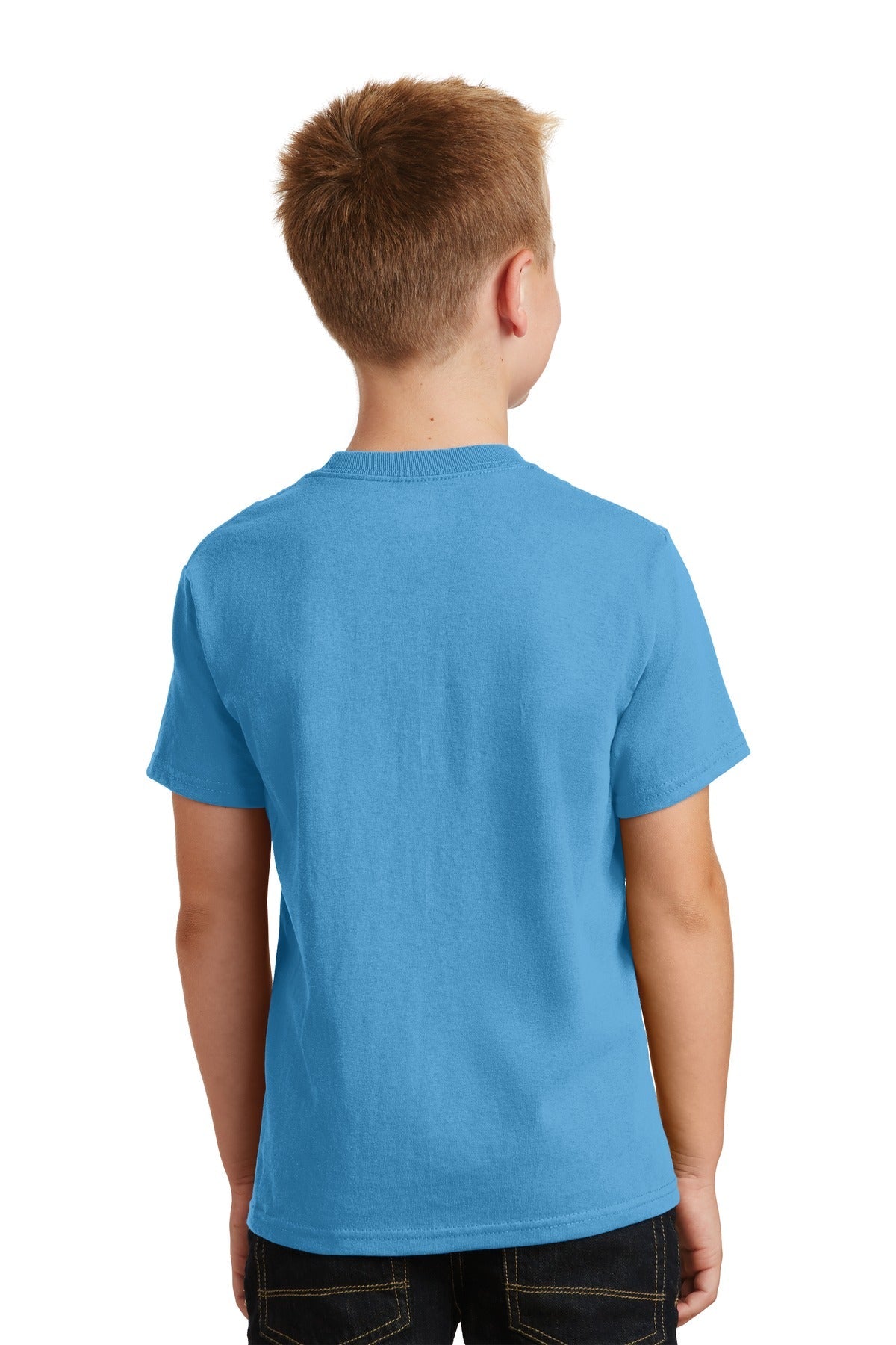 Aquatic Blue Port & Co Youth Core Cotton Tee. PC54Y
